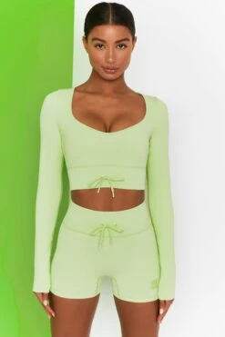 Time Check - Crop Top In Lime