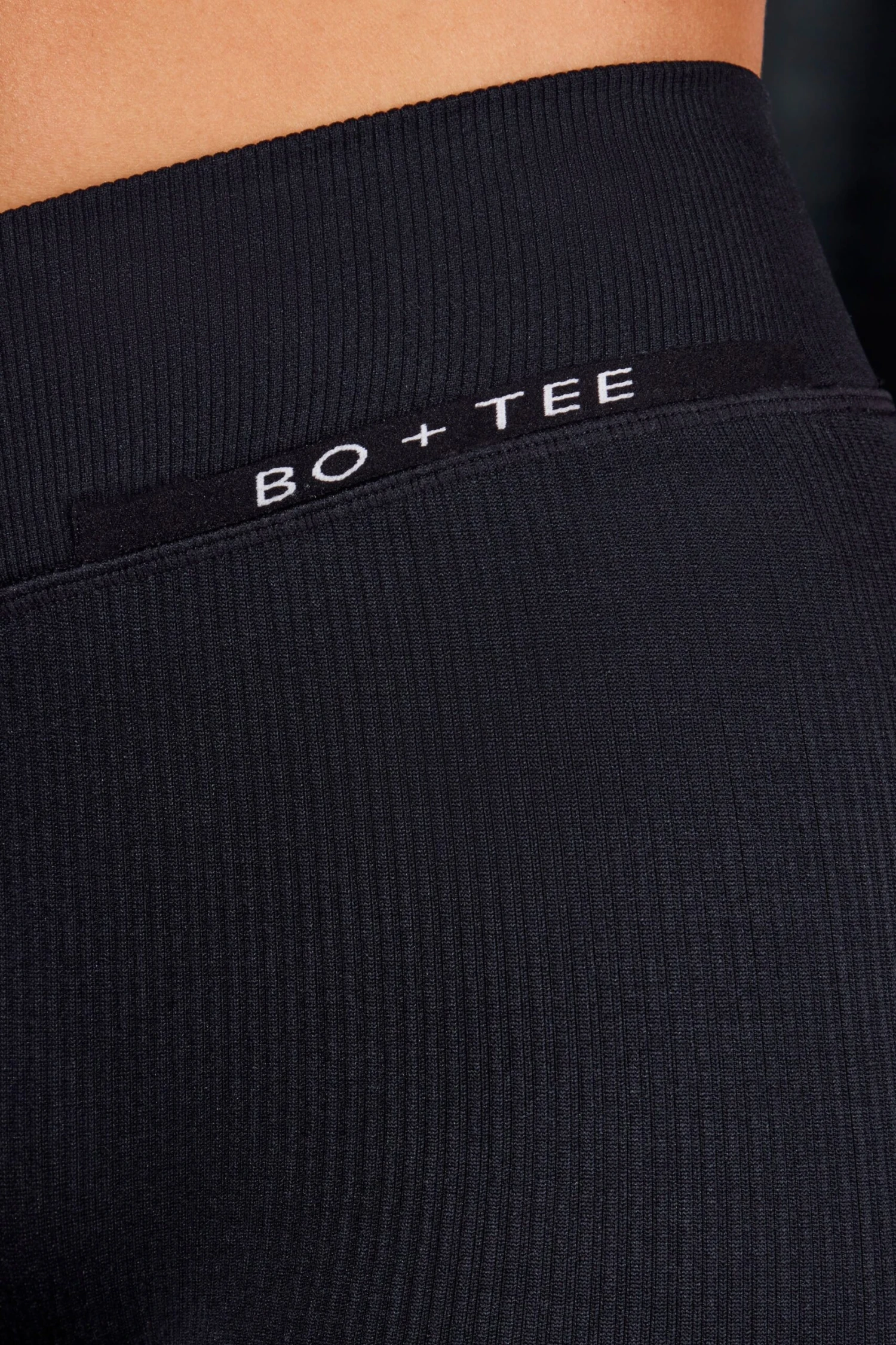 Supreme - High Waist Cross Over Ribbed Mini Shorts In Black - Image 4