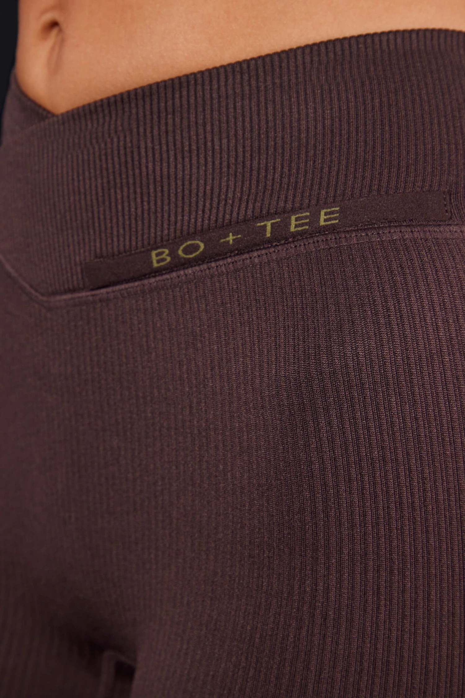 Supreme - High Waist Cross Over Ribbed Mini Shorts In Brown - Image 4