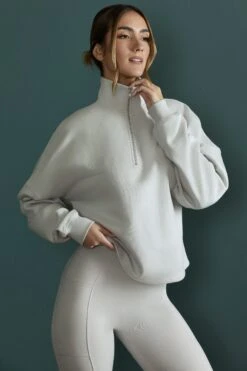 Maintenance - Oversized Half Zip Sweatshirt In Grey