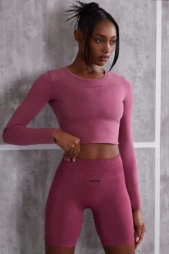 Refocus - Long Sleeve T-Shirt In Dark Rose