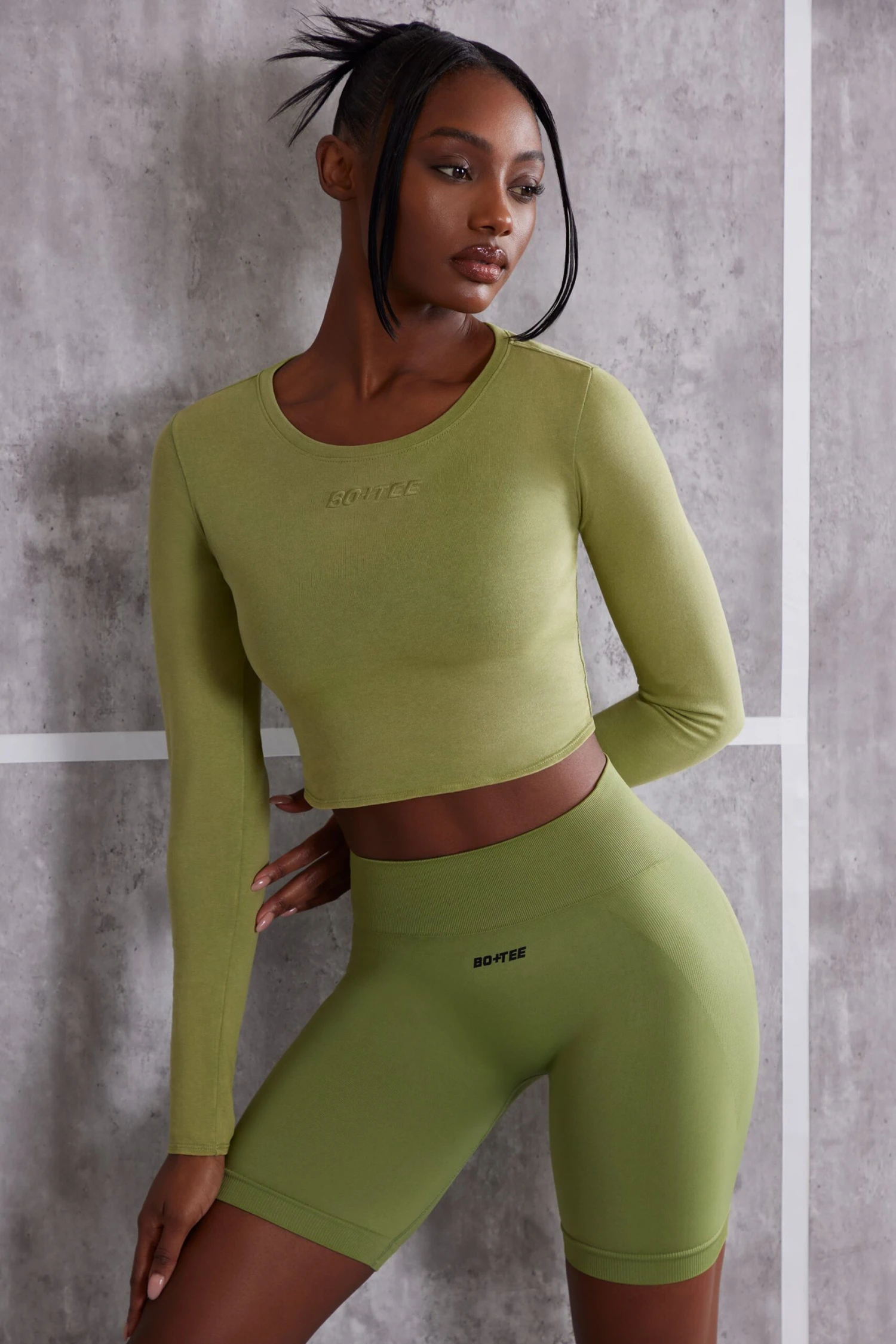 Refocus - Long Sleeve T-Shirt In Olive - Image 5