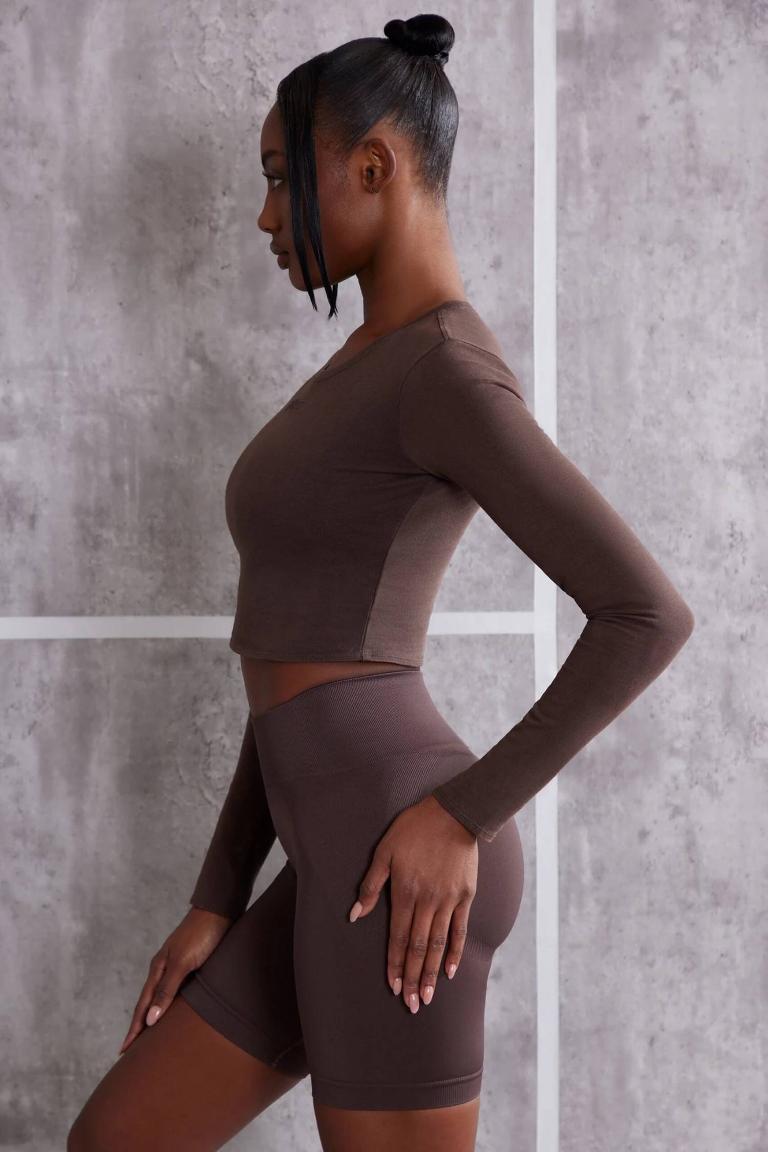 Refocus - Long Sleeve T-Shirt In Brown - Image 2