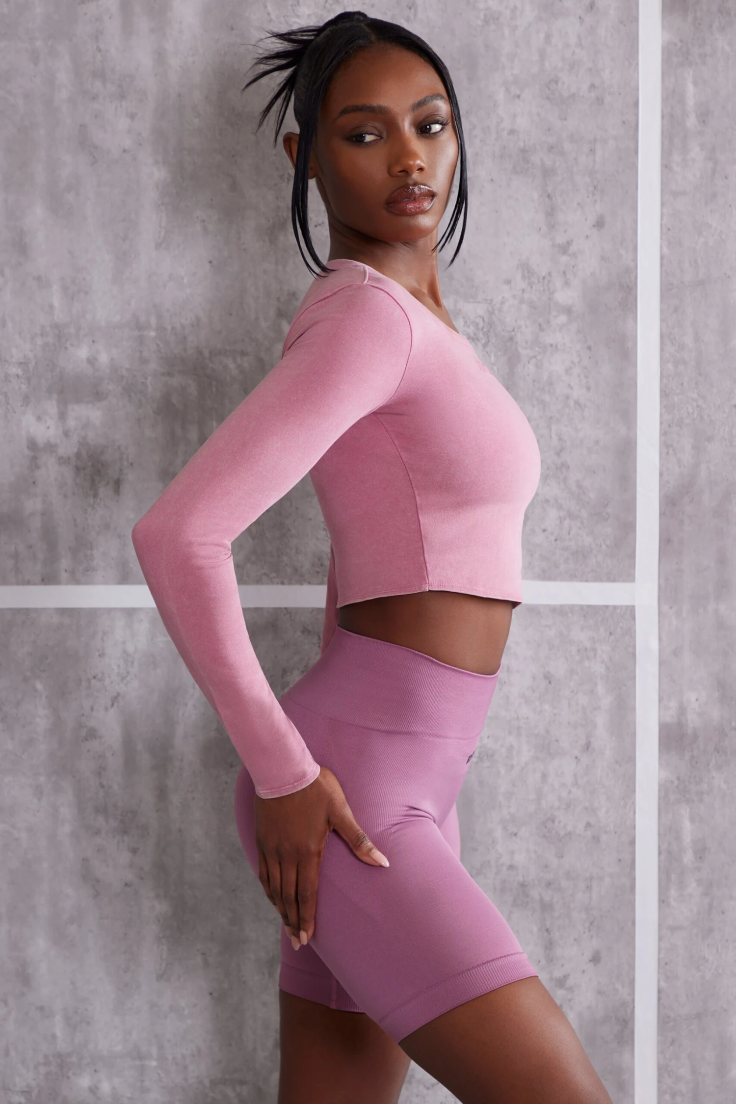 Refocus - Long Sleeve T-Shirt In Rose - Image 2