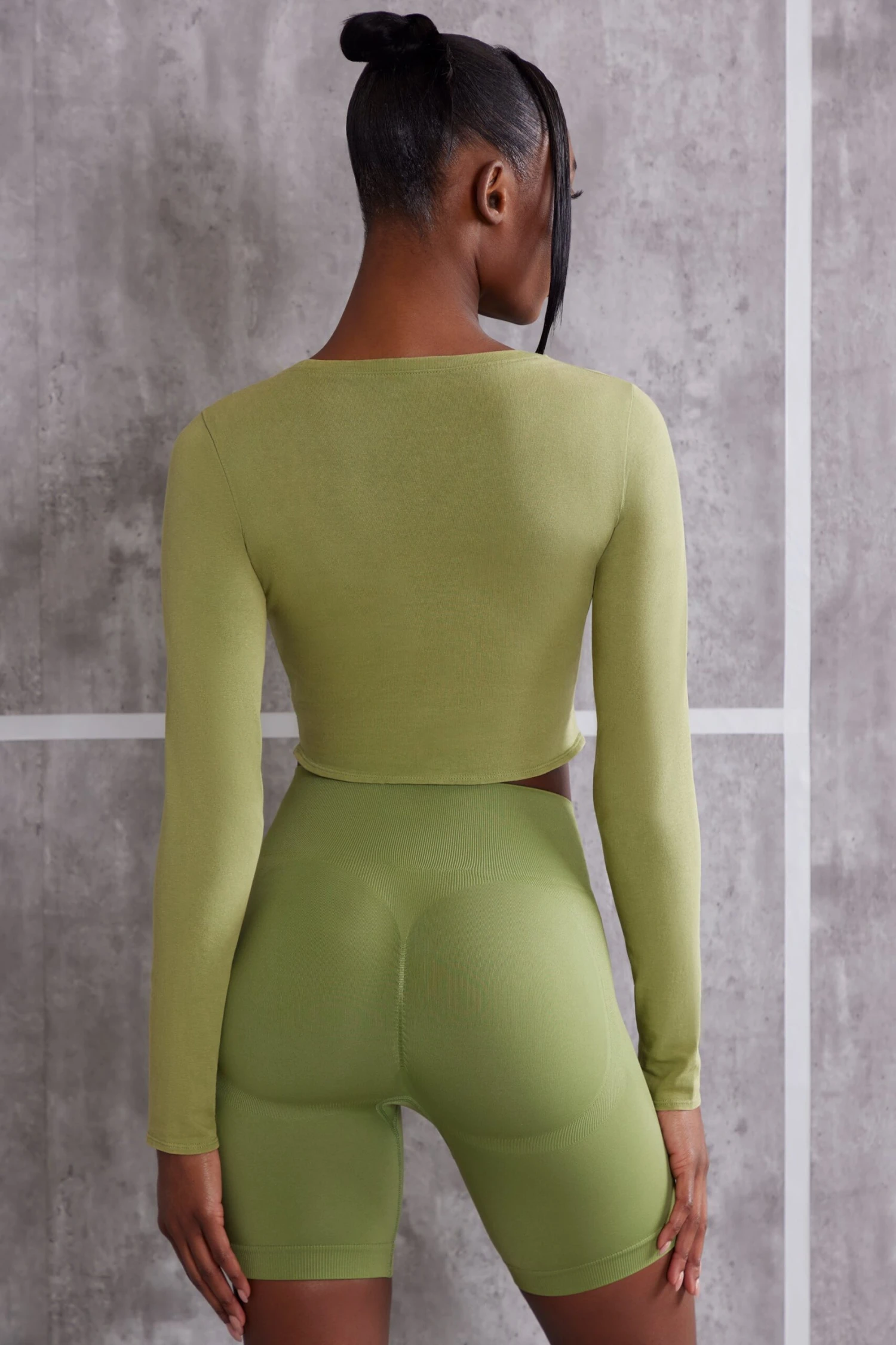 Refocus - Long Sleeve T-Shirt In Olive - Image 3