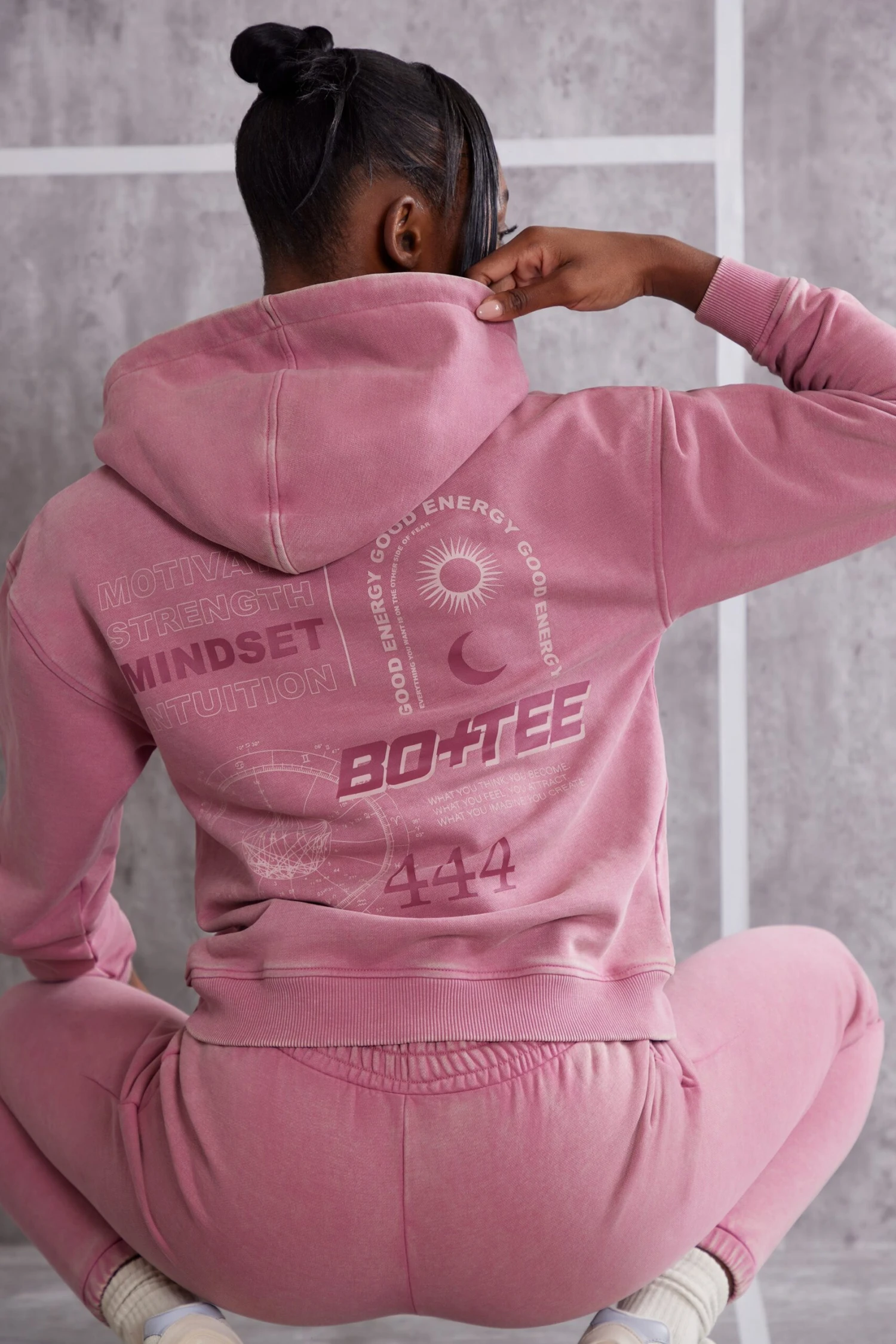 High Vibe - Hooded Sweatshirt In Rose - Image 3