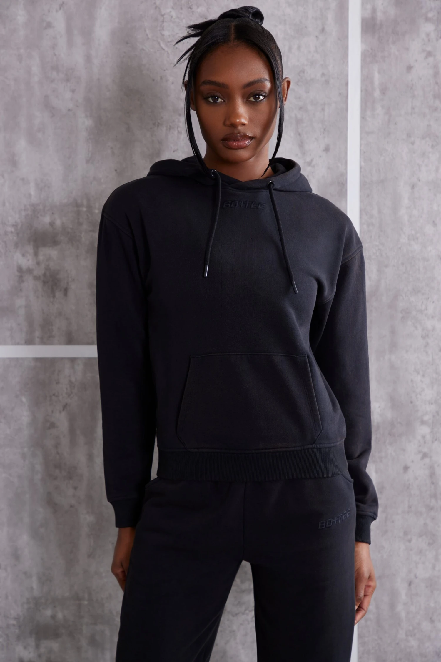 High Vibe - Hooded Sweatshirt In Washed Black - Image 4