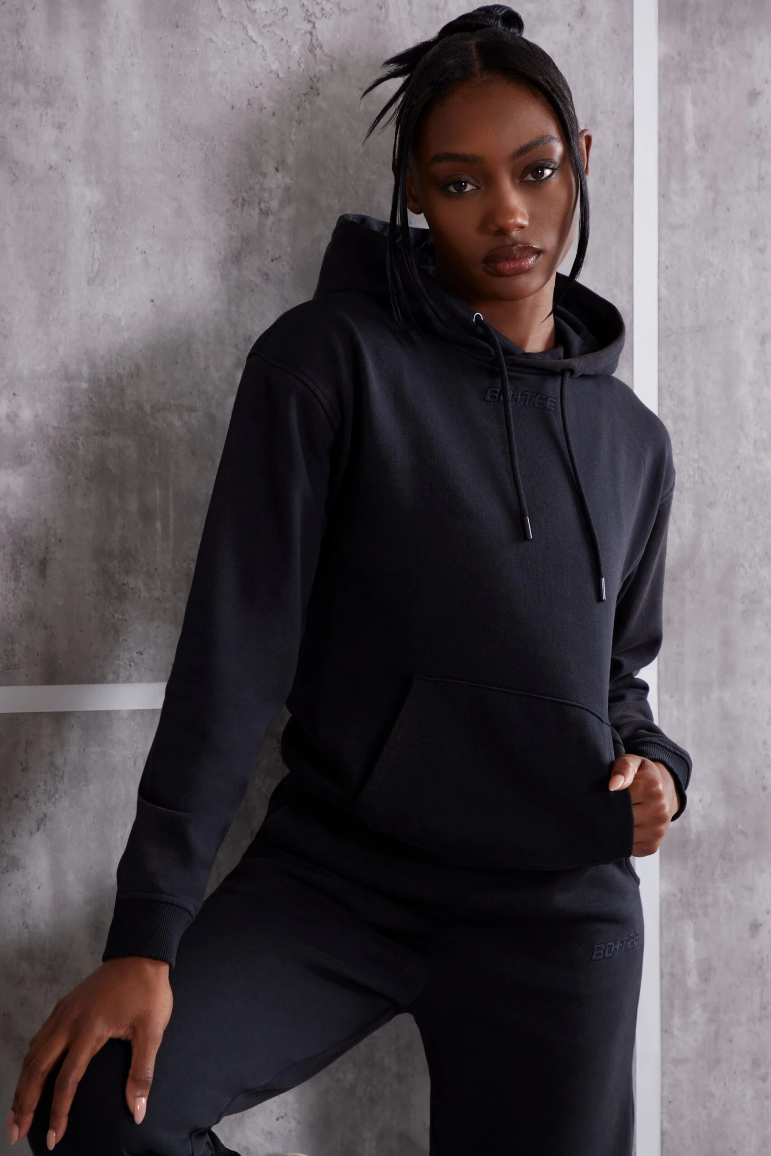 High Vibe - Hooded Sweatshirt In Washed Black - Image 6