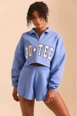 Restore - Half Zip Sweater In Cerulean Blue