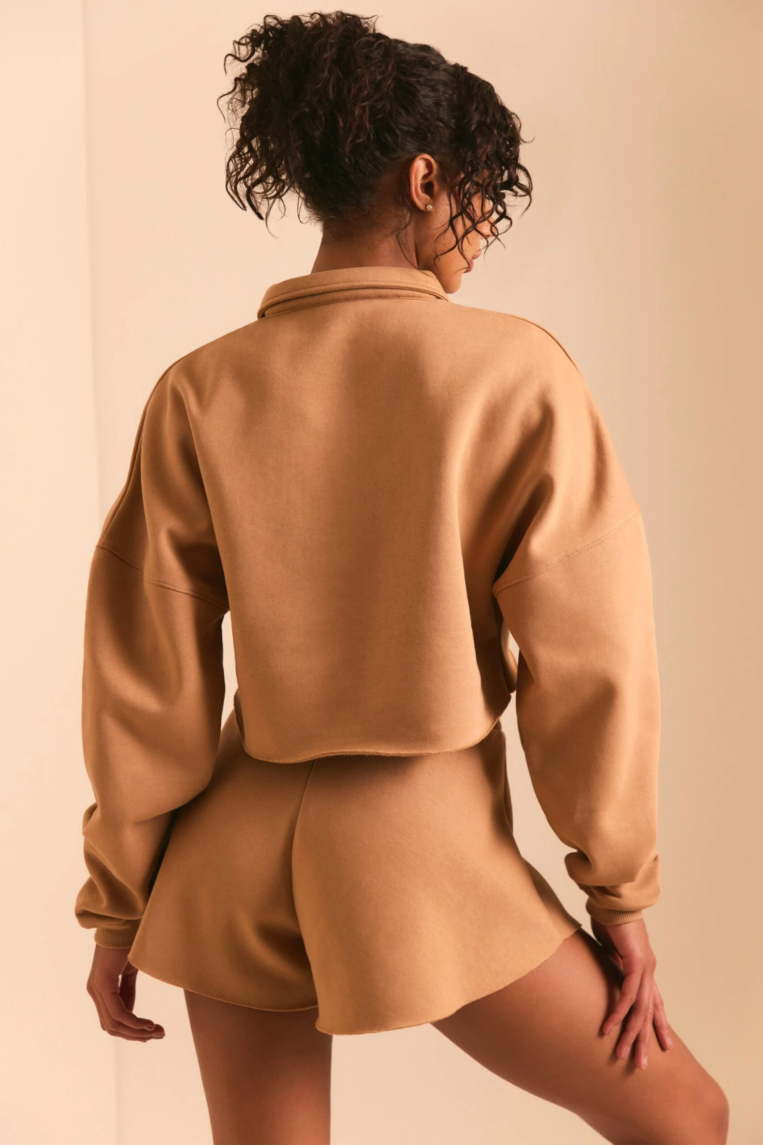Restore - Half Zip Sweater In Chestnut Brown - Image 3
