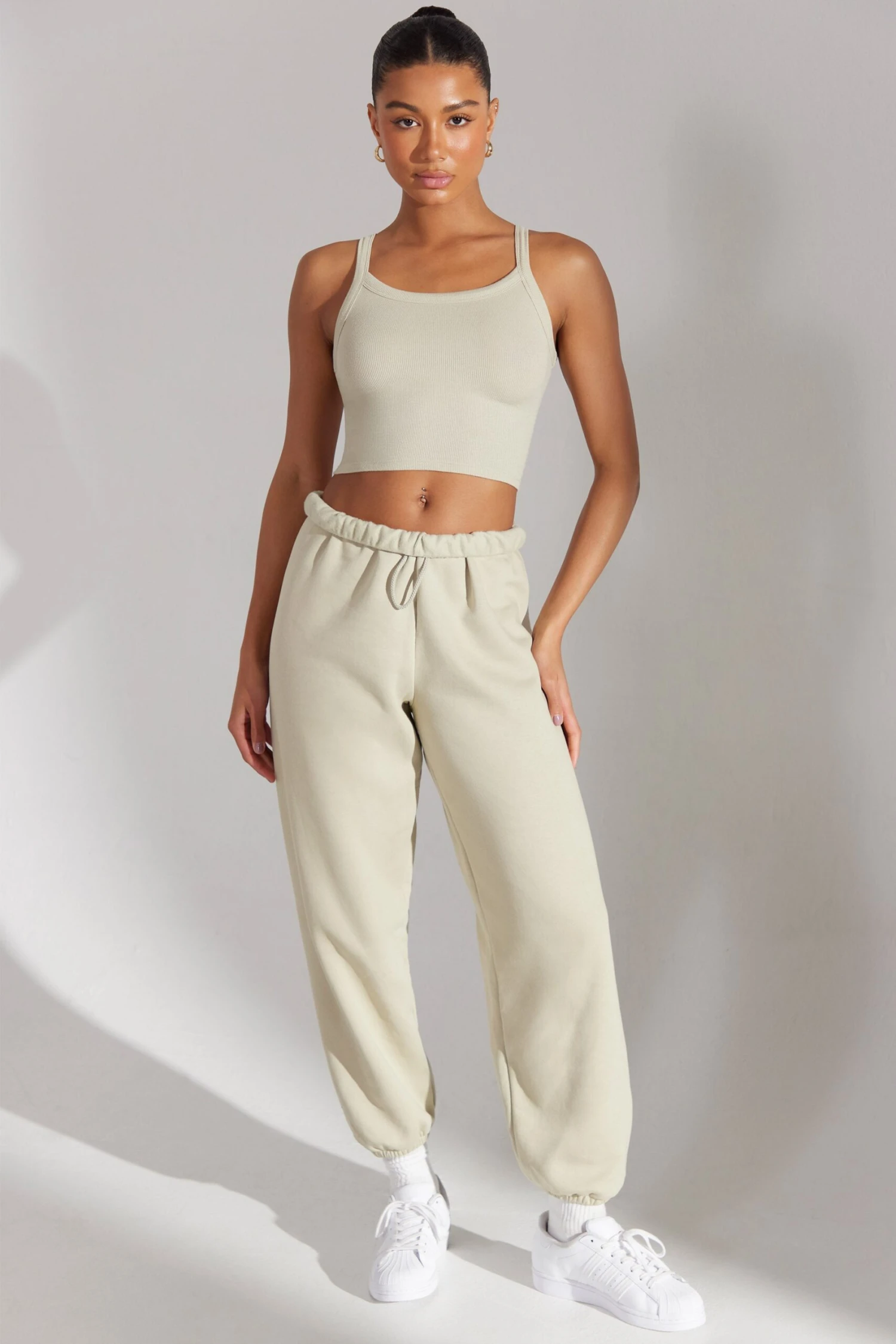 Prime - Oversized Joggers In Limestone
