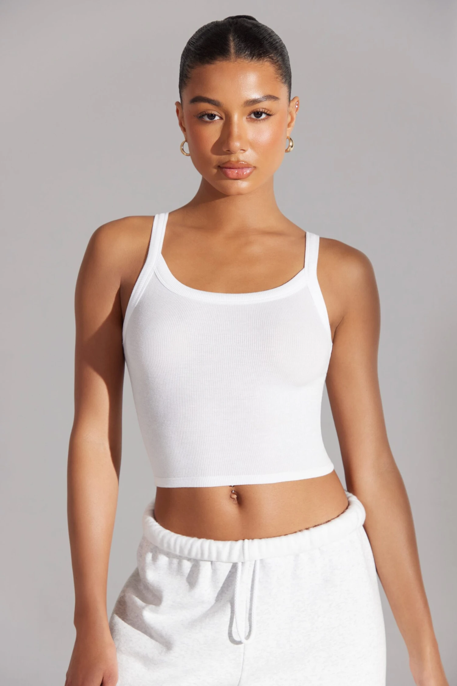 Body - Soft Rib Tank Top In White - Image 6
