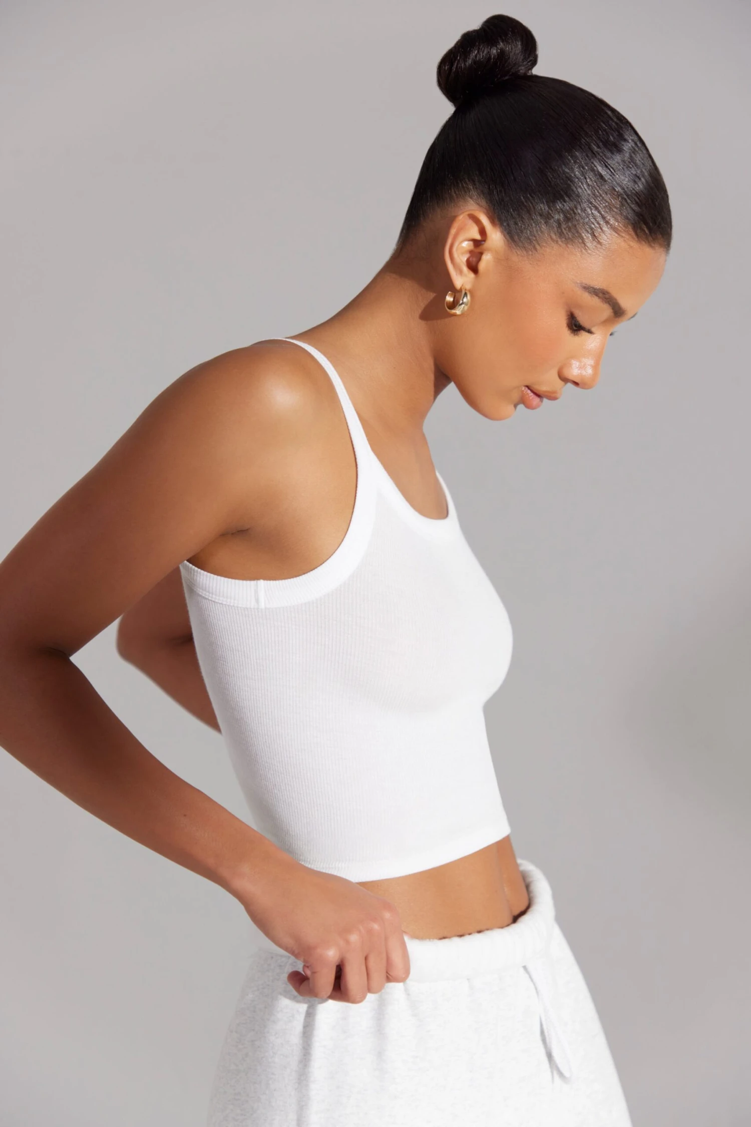 Body - Soft Rib Tank Top In White - Image 2