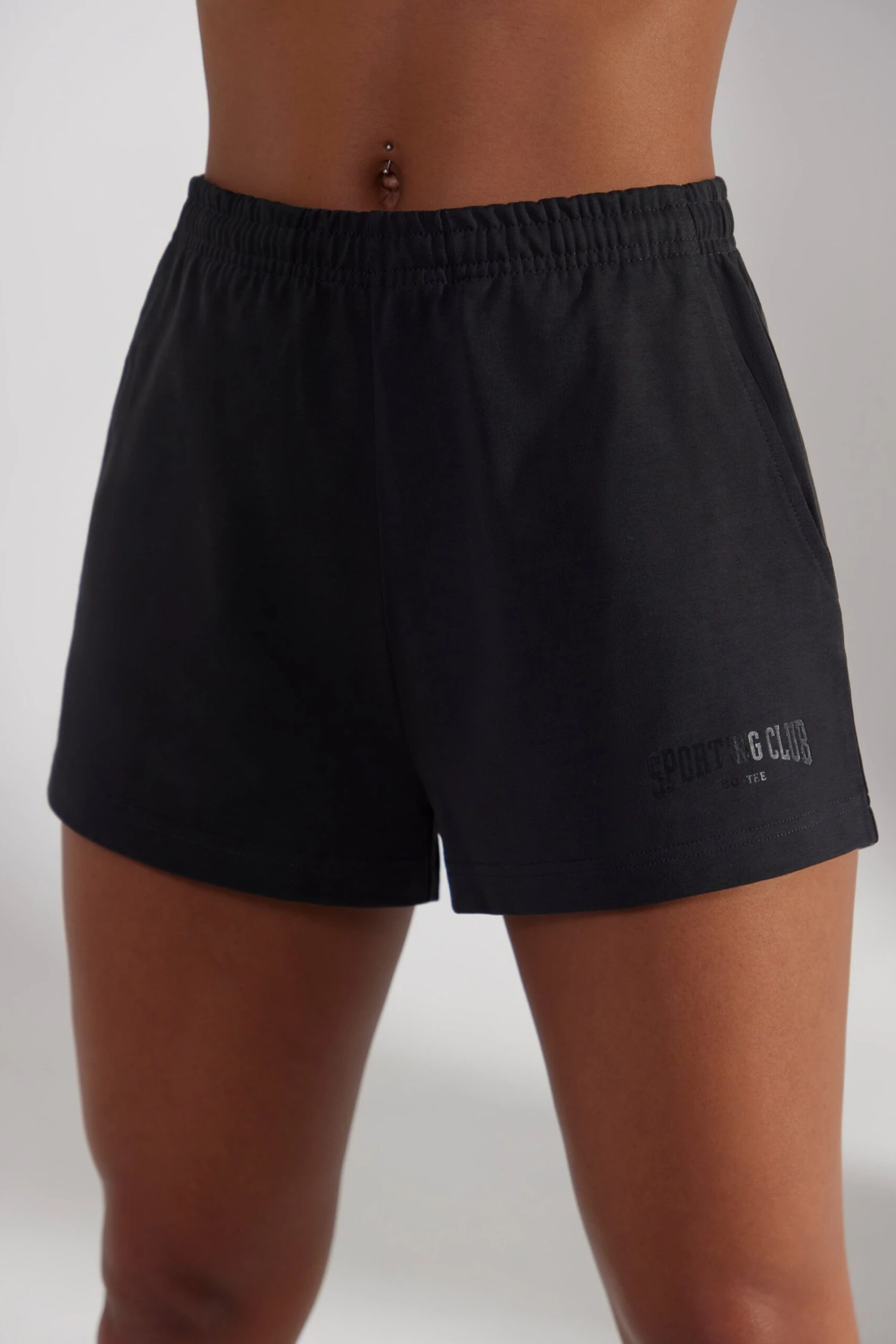 Groundwork - Sweat Shorts In Washed Black - Image 7