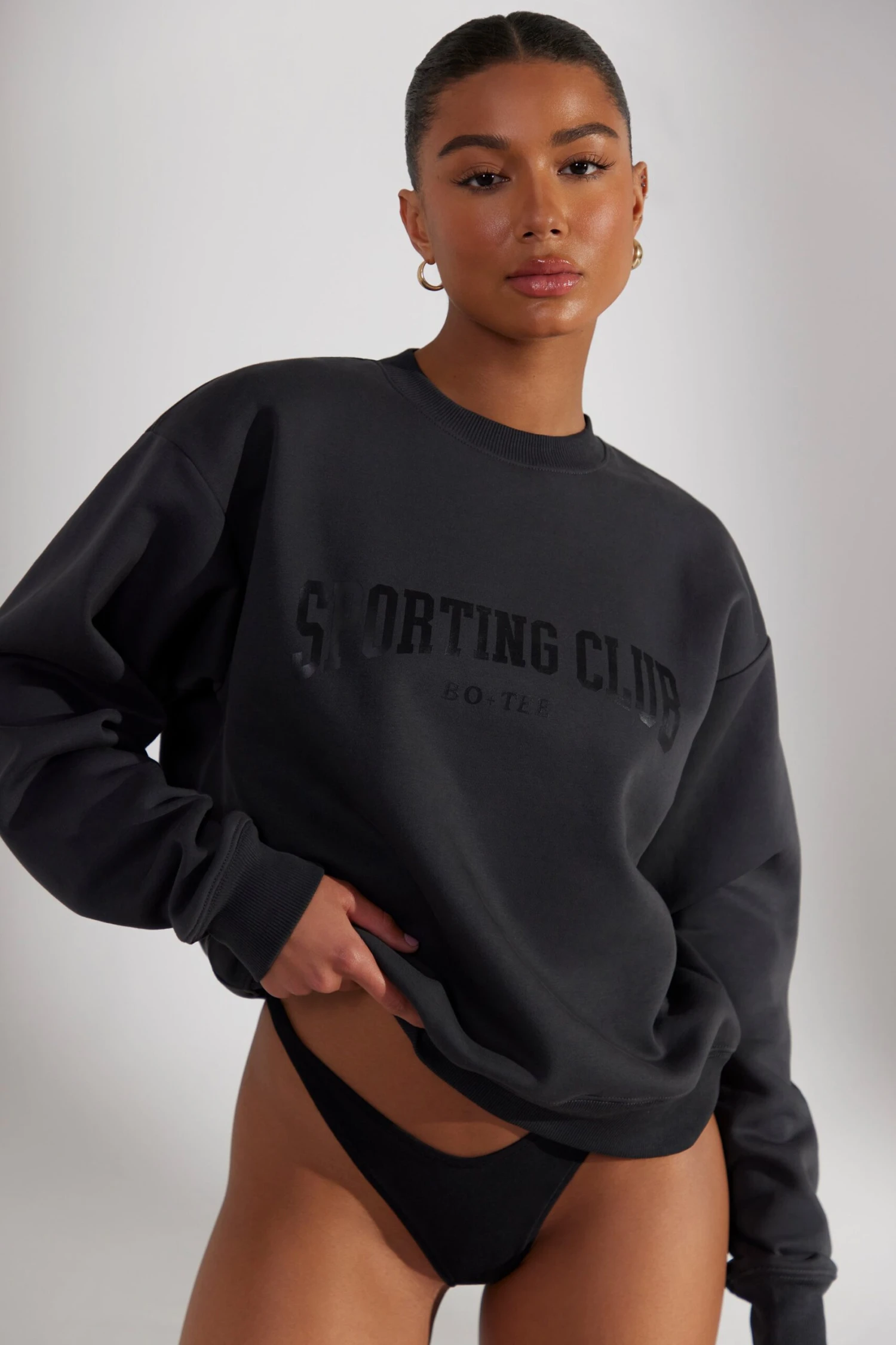 Origin - Oversized Sweatshirt In Washed Black