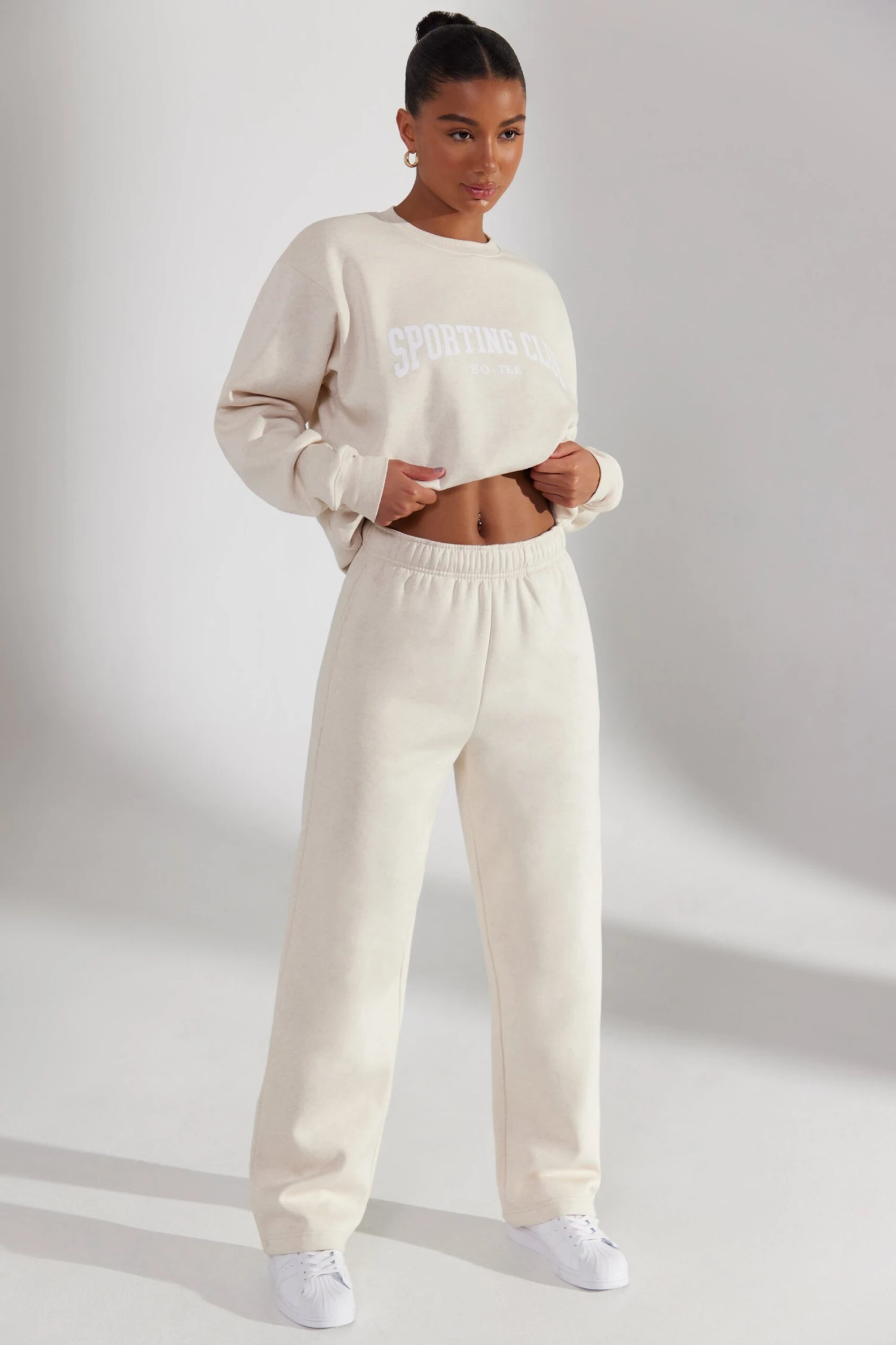 Principal - Wide Leg Joggers In Heather Oat