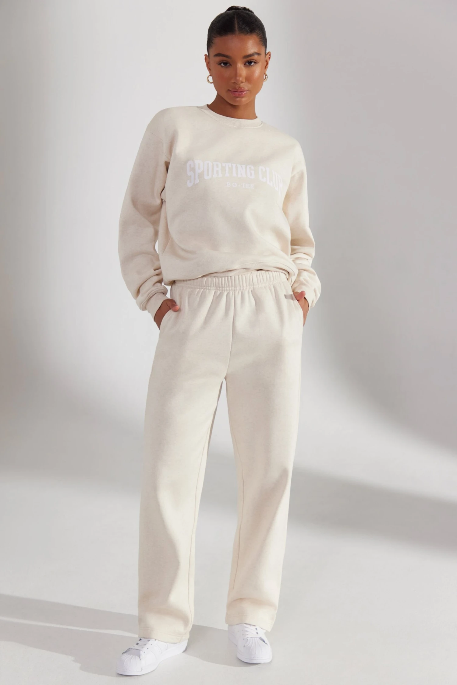 Principal - Wide Leg Joggers In Heather Oat - Image 7