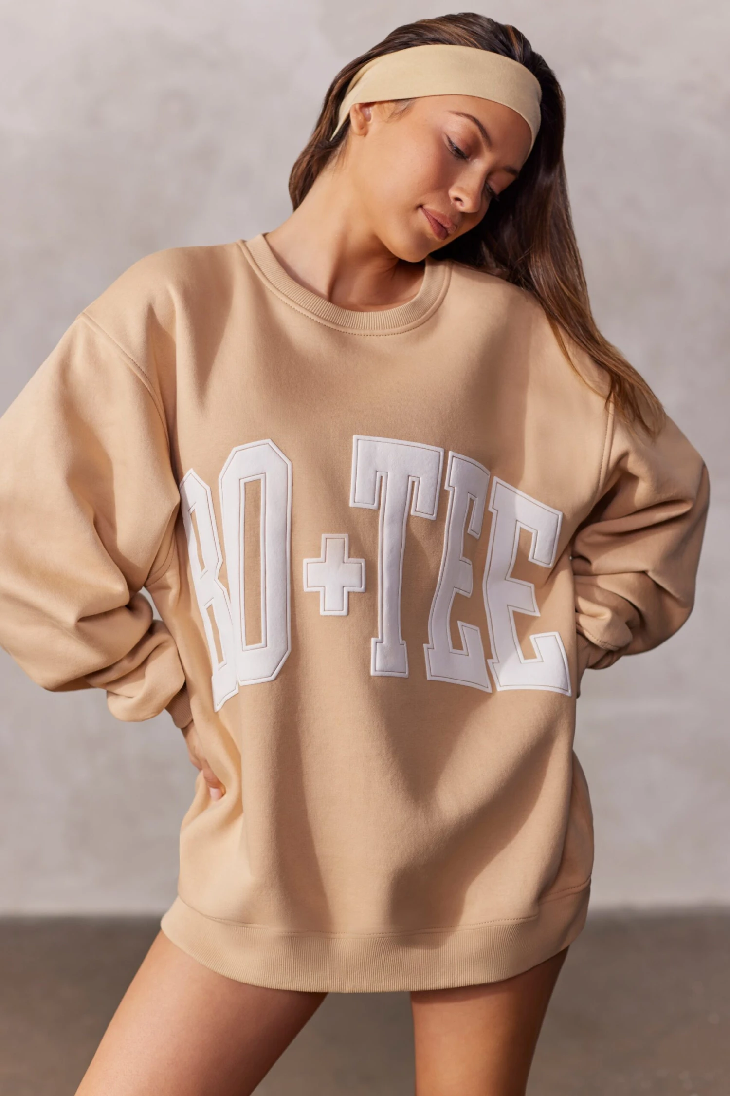 New Staples - Oversized Sweatshirt In Beige - Image 5