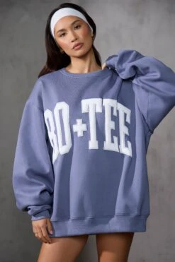 New Staples - Oversized Sweatshirt In Slate Blue
