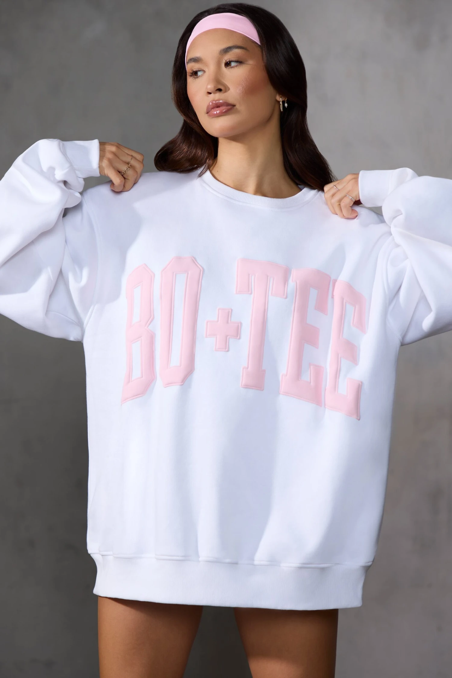 New Staples - Oversized Sweatshirt In Baby Pink Print - Image 4