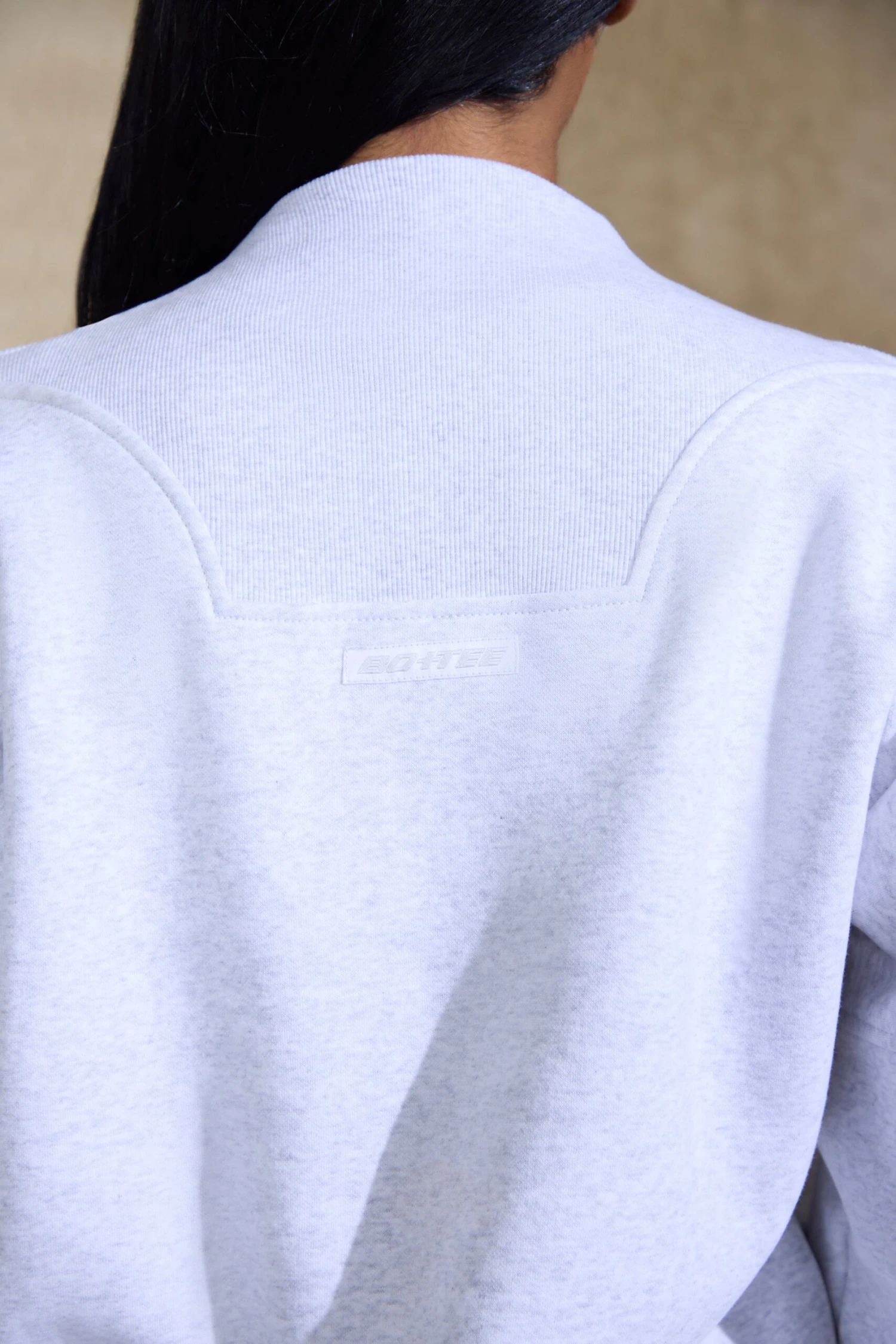 Comfort Zone - Oversized Half Zip Sweatshirt In Marled Grey - Image 4