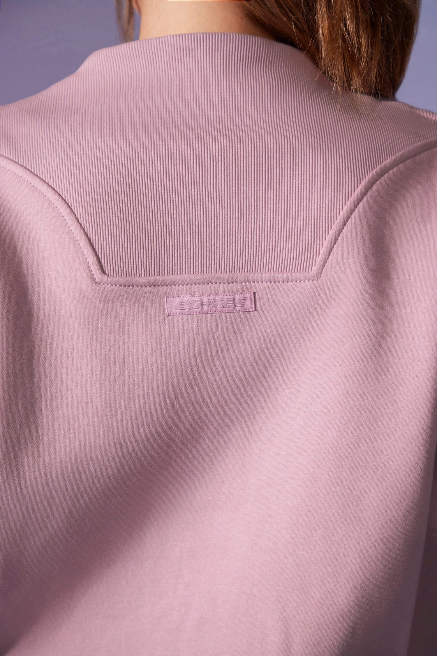 Comfort Zone - Oversized Half Zip Sweatshirt In Dusty Mauve - Image 4