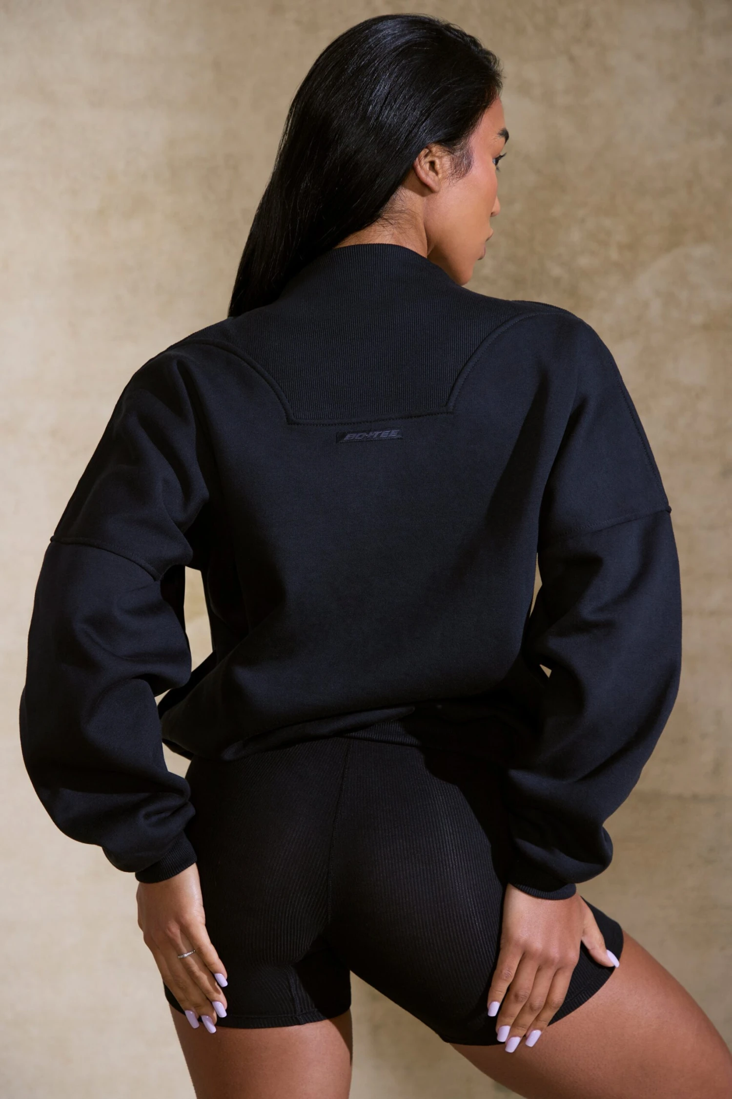 Comfort Zone - Oversized Half Zip Sweatshirt In Black - Image 2