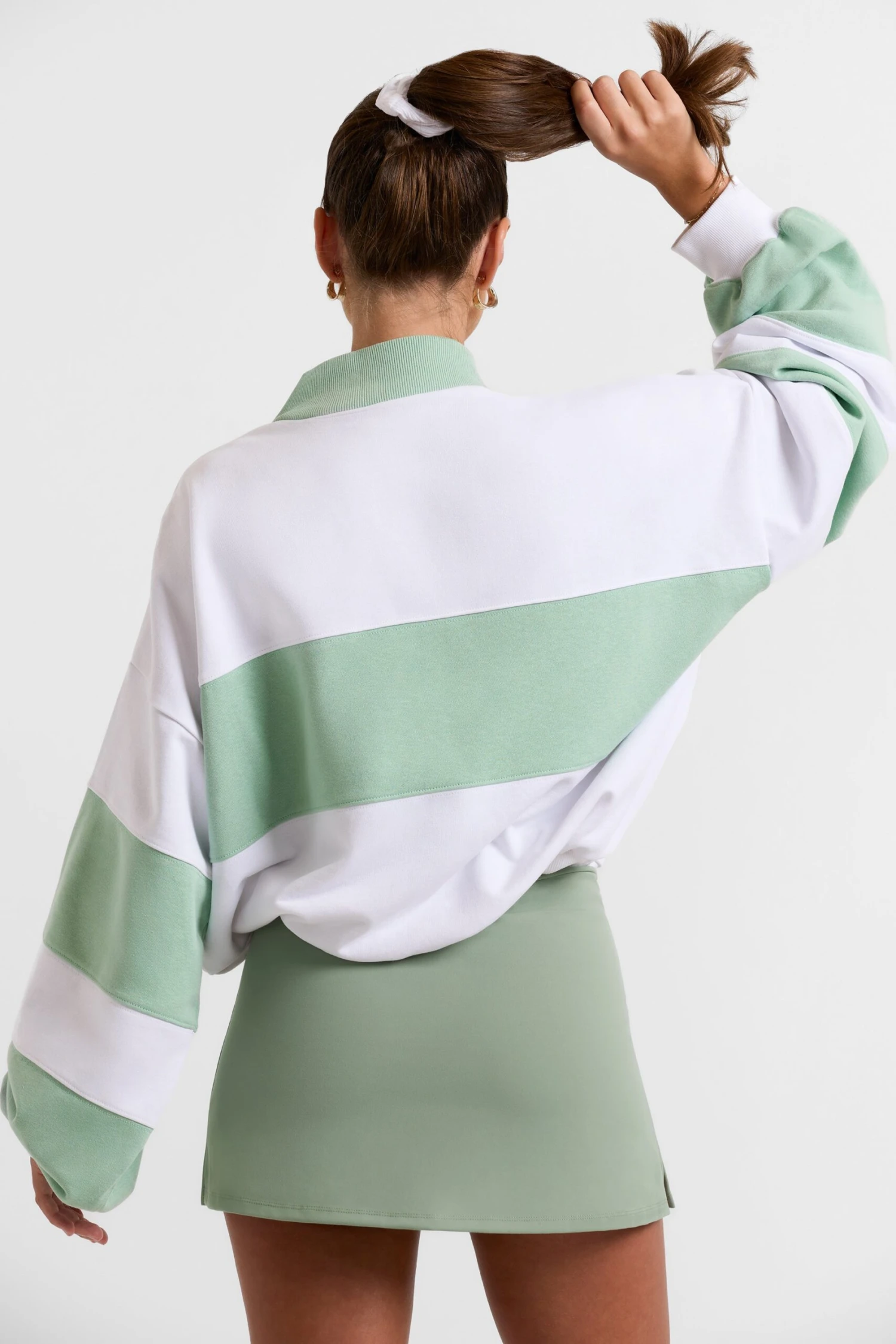 Game - Oversized High Neck Sweatshirt In Mint Green - Image 3