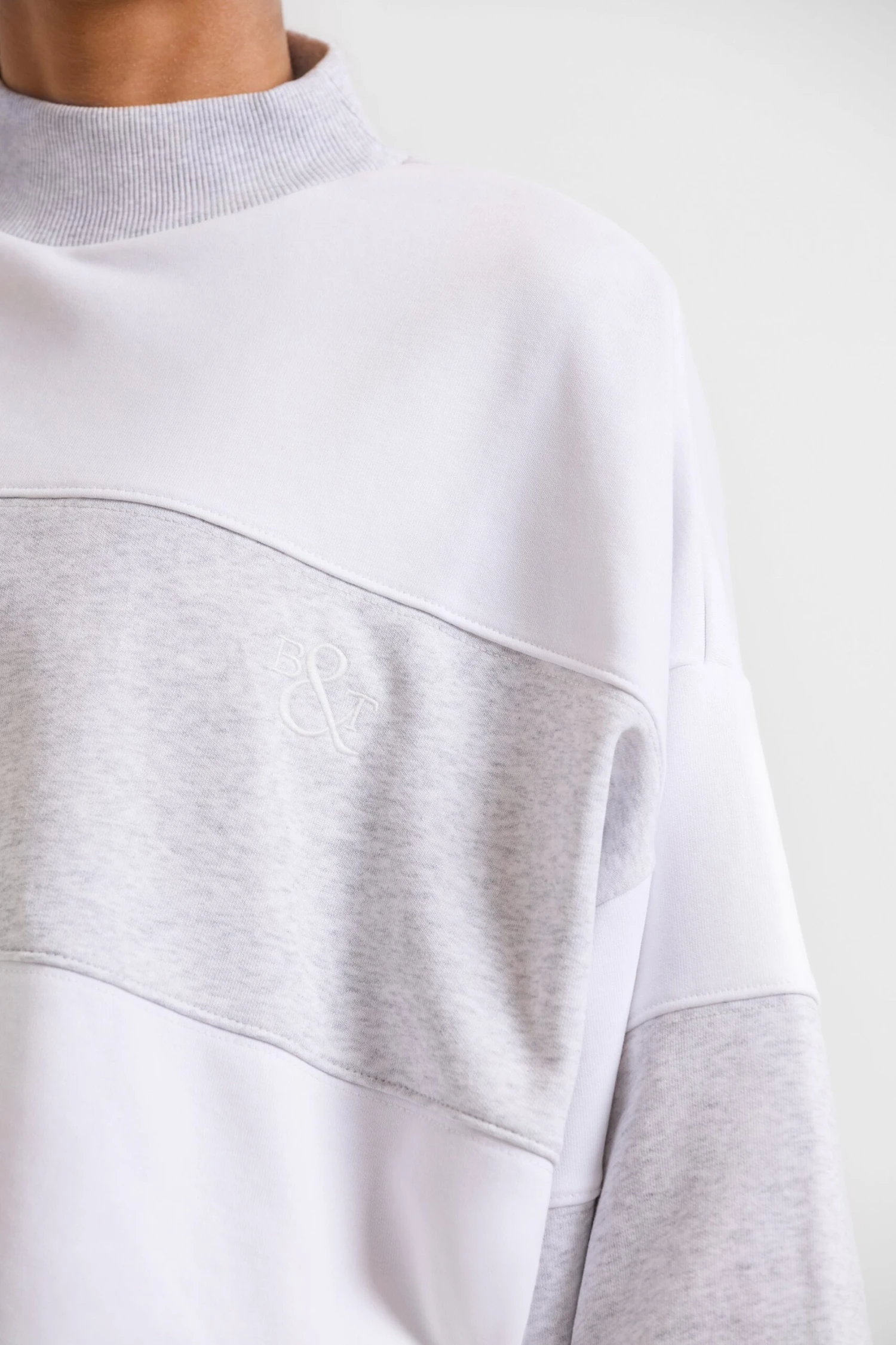 Game - Oversized High Neck Sweatshirt In Soft Grey - Image 5