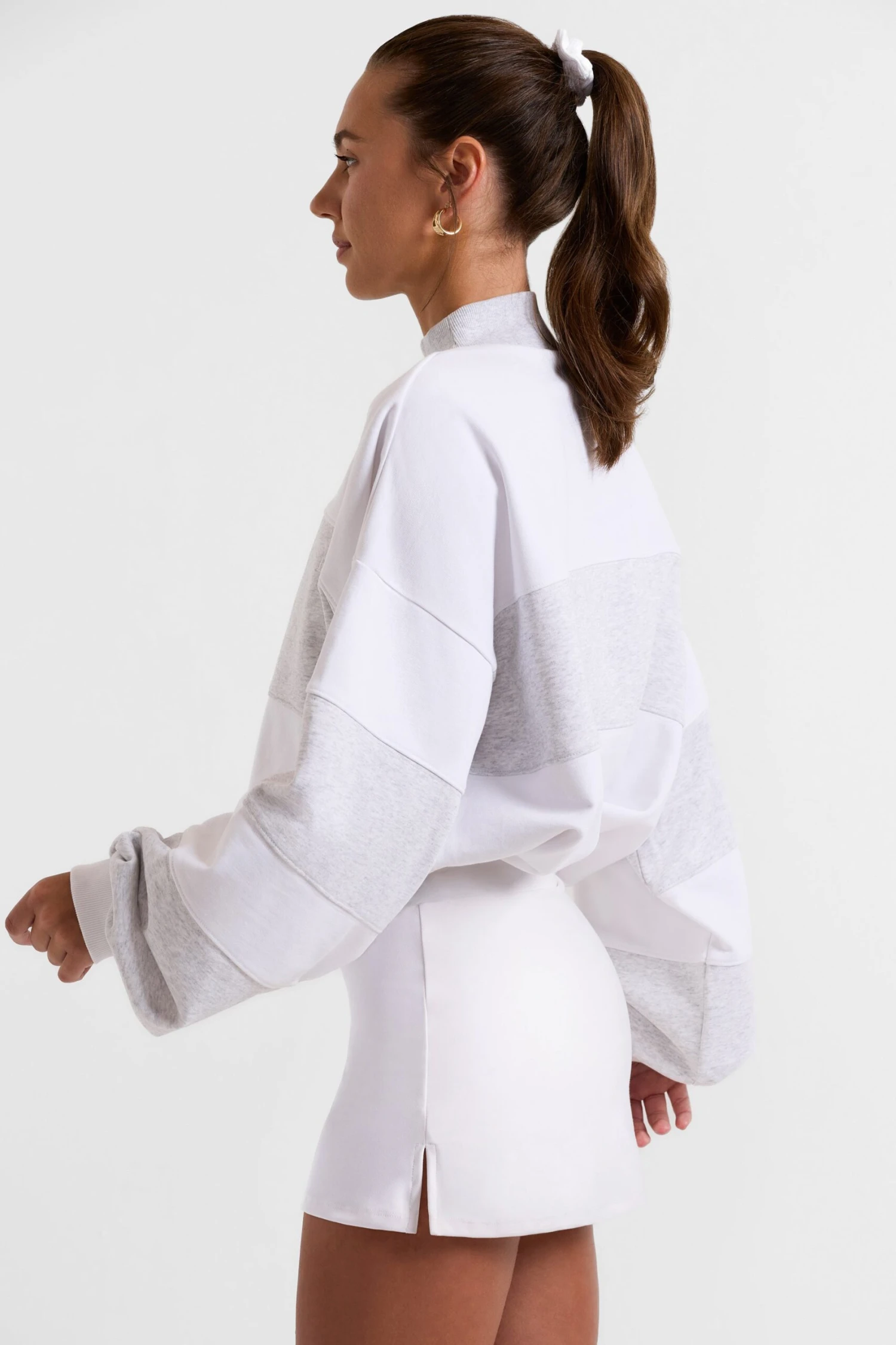 Game - Oversized High Neck Sweatshirt In Soft Grey - Image 2