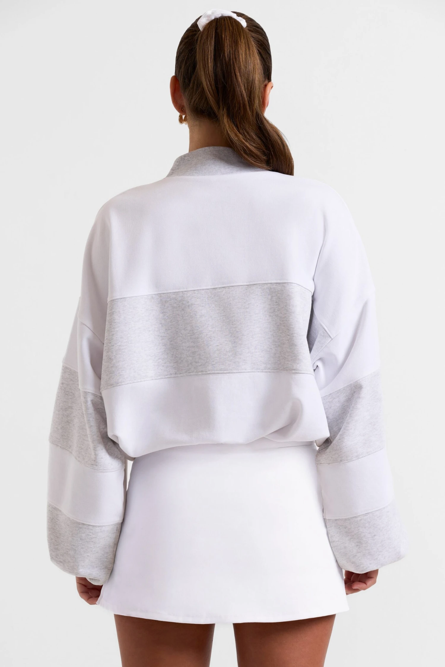 Game - Oversized High Neck Sweatshirt In Soft Grey - Image 3