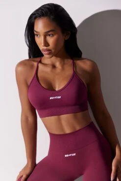 Constant - Scoop Neck Multi Strap Sports Bra In Plum