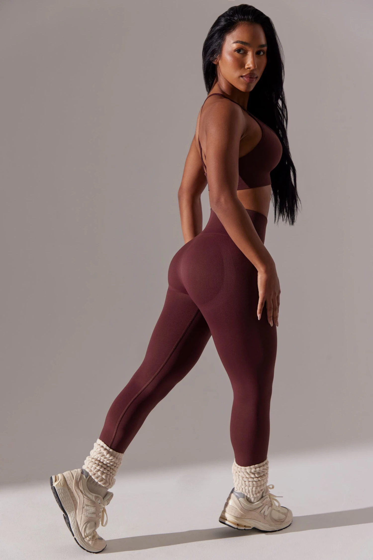 Dedicated - Petite High Waist Super Sculpt Leggings In Burgundy - Image 8