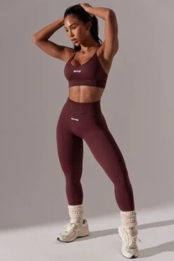 Dedicated - Petite High Waist Super Sculpt Leggings In Burgundy