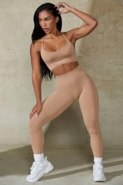 Power - High Waist Define Luxe Leggings In Warm Taupe