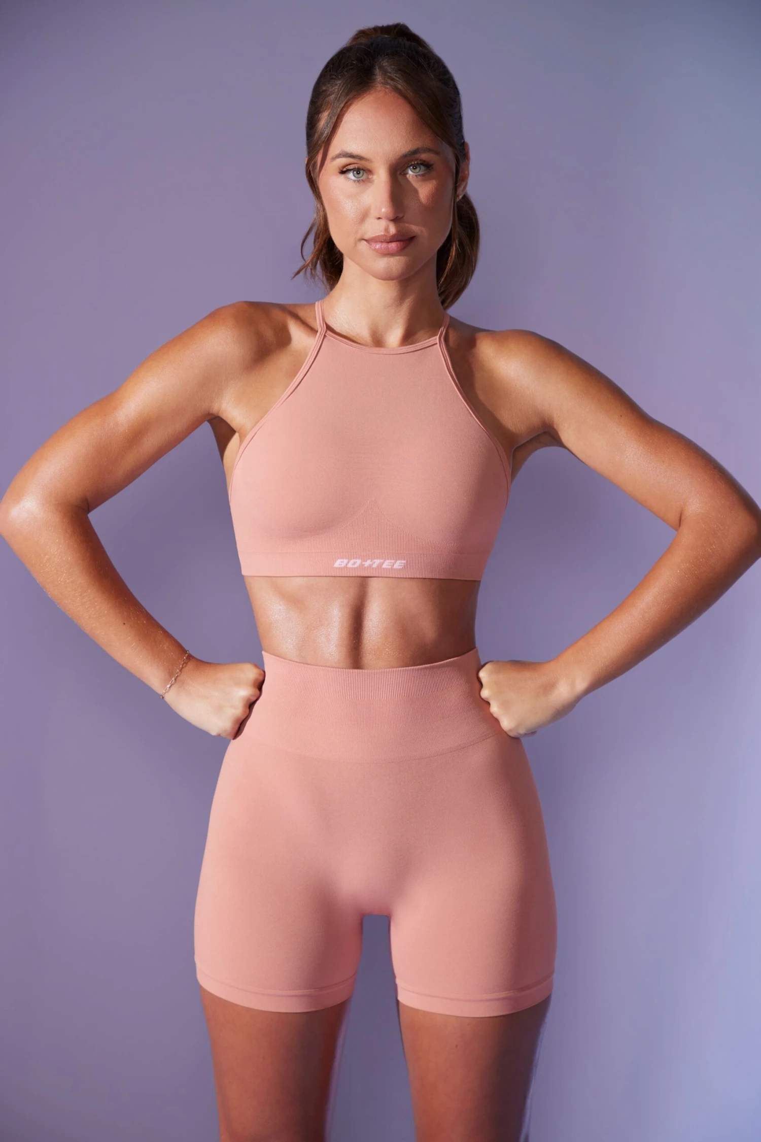 Contour - High Waist Define Luxe Mini Shorts In Dusty Mauve - Image 3