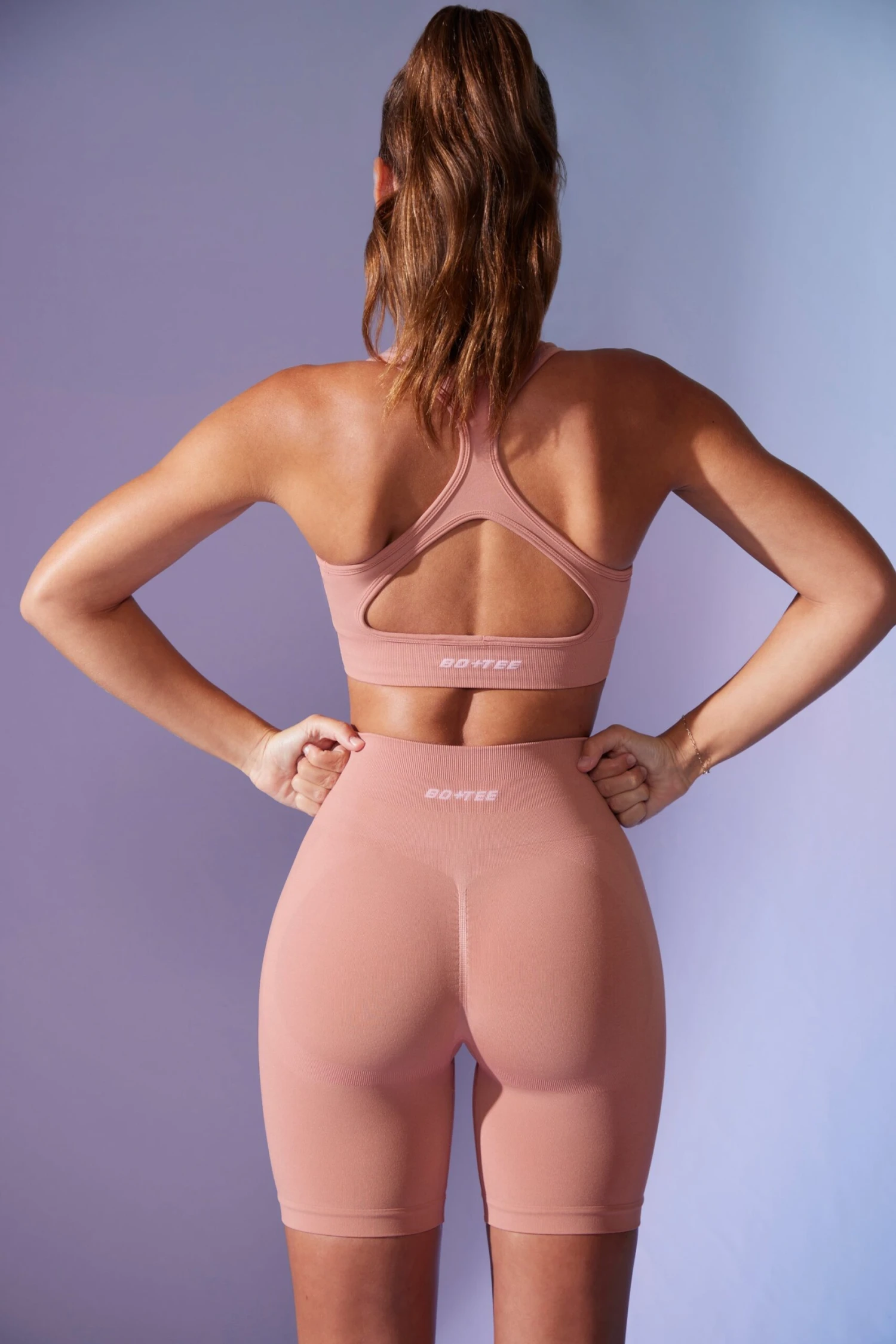 In Shape - High Waist Define Luxe Biker Shorts In Dusty Mauve - Image 3