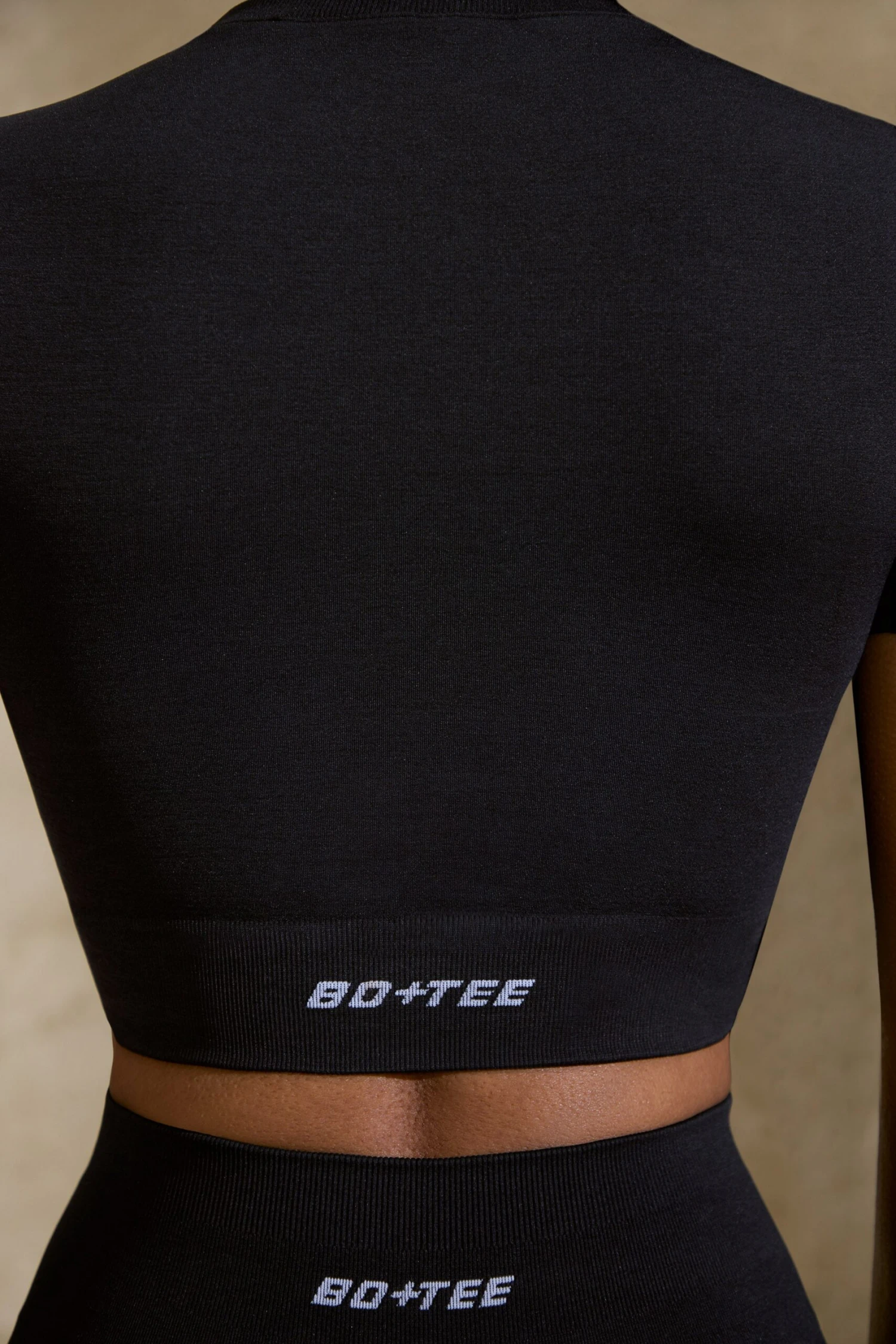 Excel -Define Luxe Baby Tee Crop Top In Black - Image 6