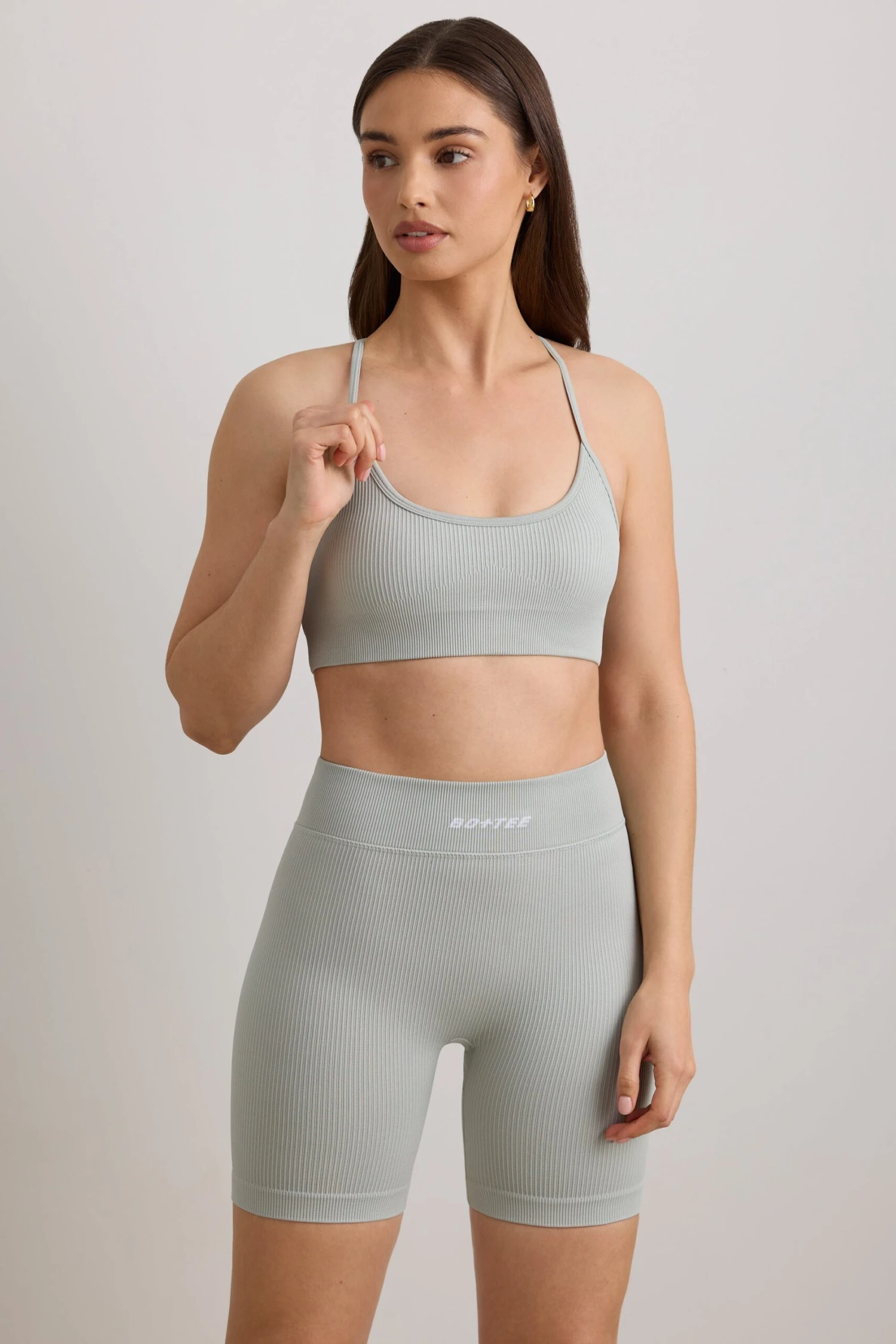 Burn - FlexiRib Biker Shorts In Grey - Image 7