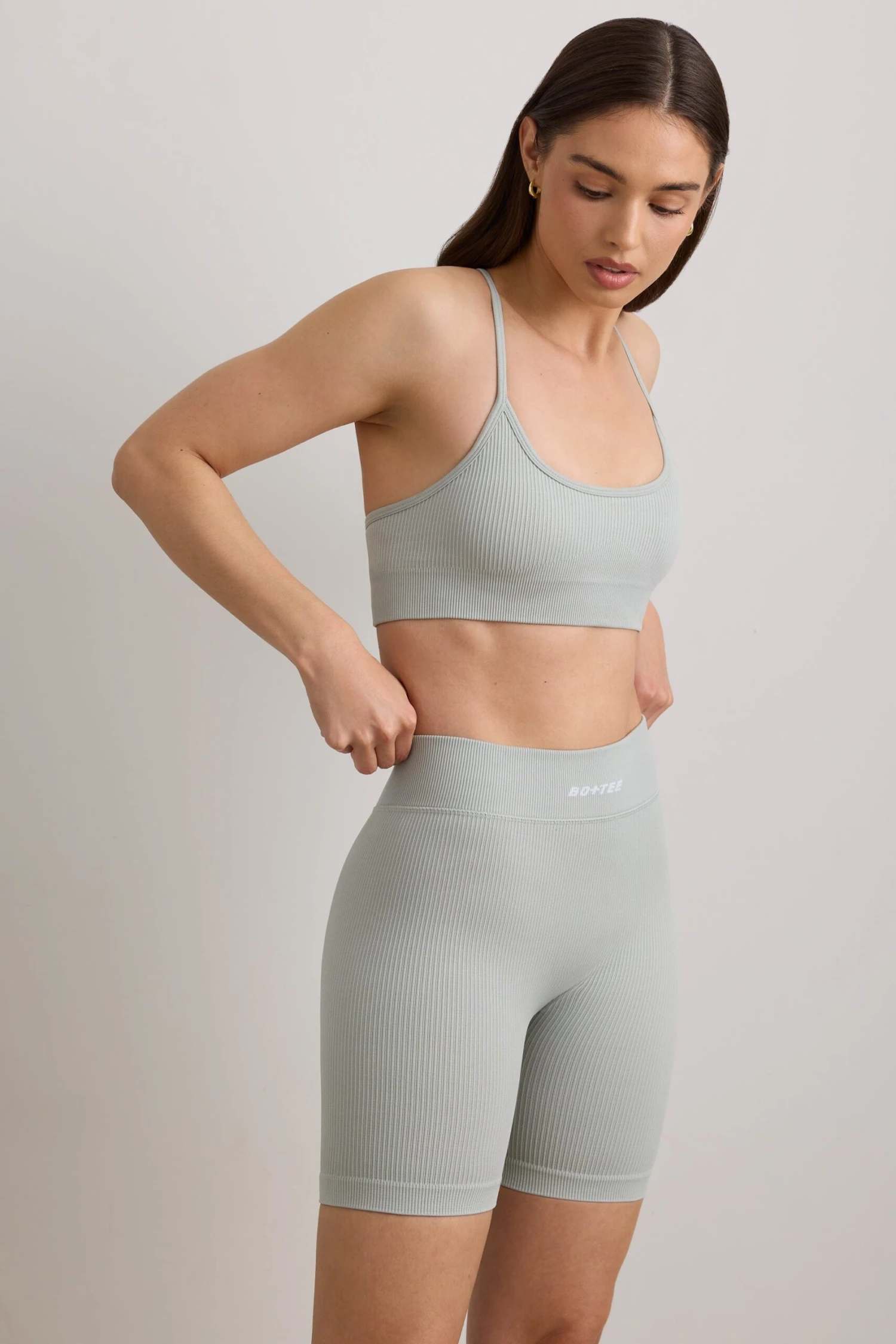 Burn - FlexiRib Biker Shorts In Grey - Image 8