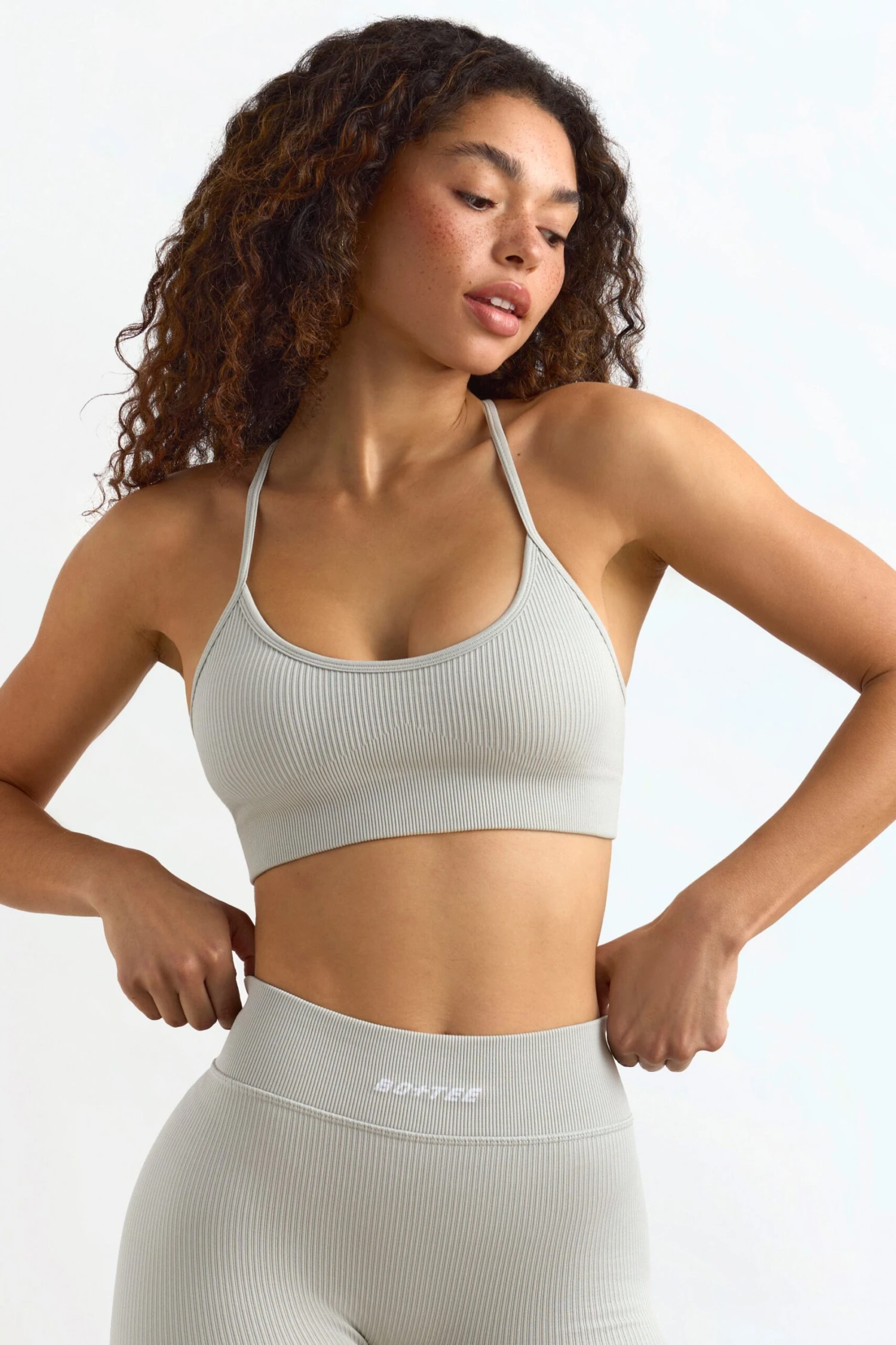Breathe - FlexiRib Scoop Neck Sports Bra In Grey - Image 7