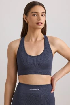 Concentrate - FlexiRib Wide Strap Sports Bra In Slate