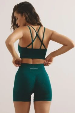 Contour - High Waist Define Luxe Mini Shorts In Jade Green
