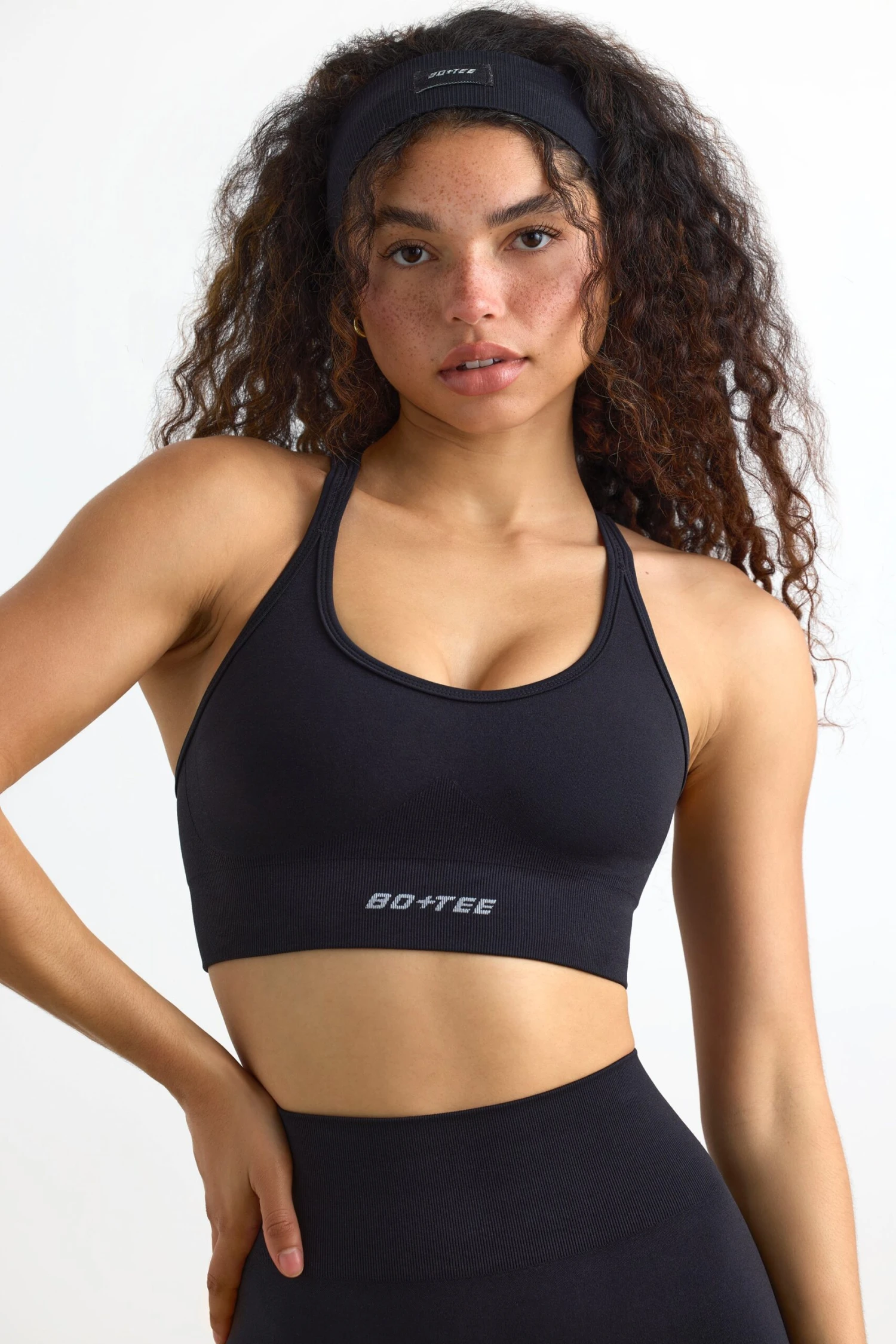 Define Luxe Strappy Sports Bra In Jet Black - Image 4