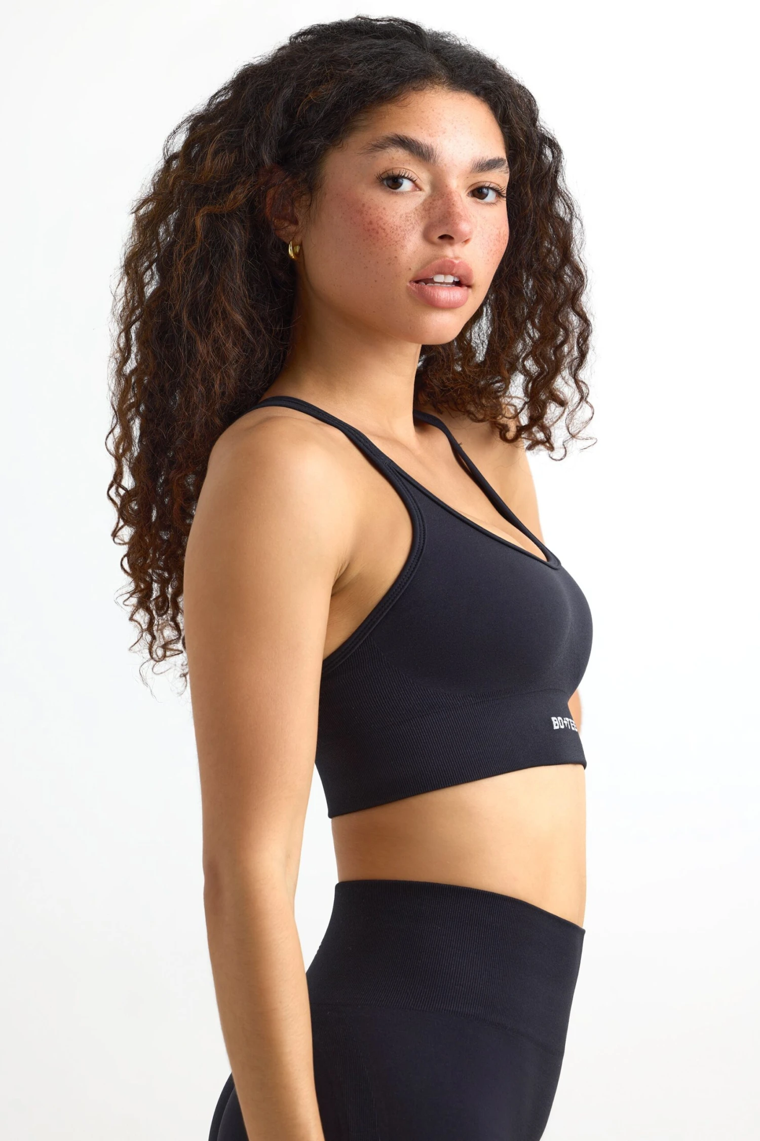 Define Luxe Strappy Sports Bra In Jet Black - Image 2