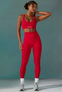 Vitality - Super Sculpt Seamless Leggings In Tango Red