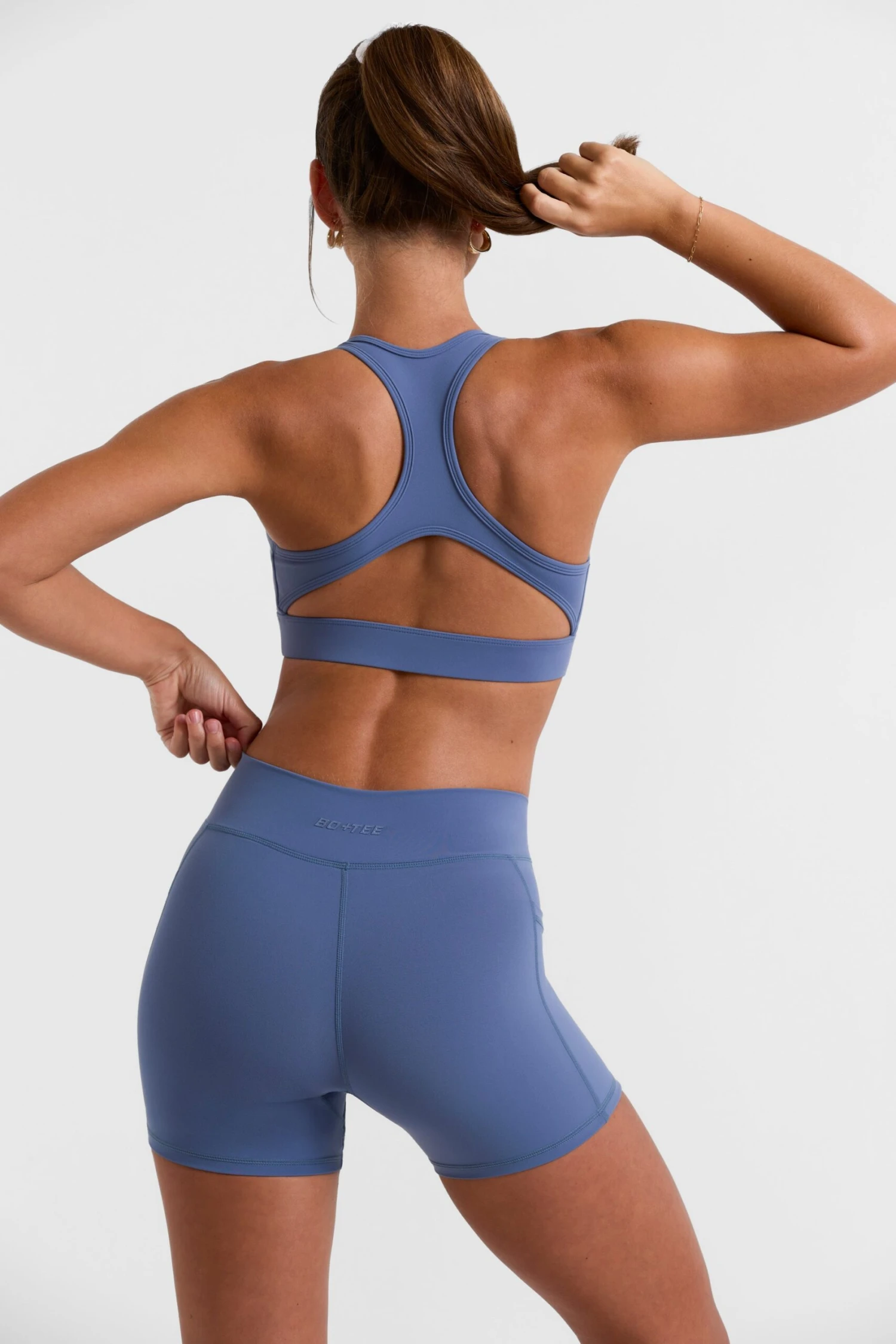 Bounce - Mini Shorts With Pockets In Slate Blue - Image 3