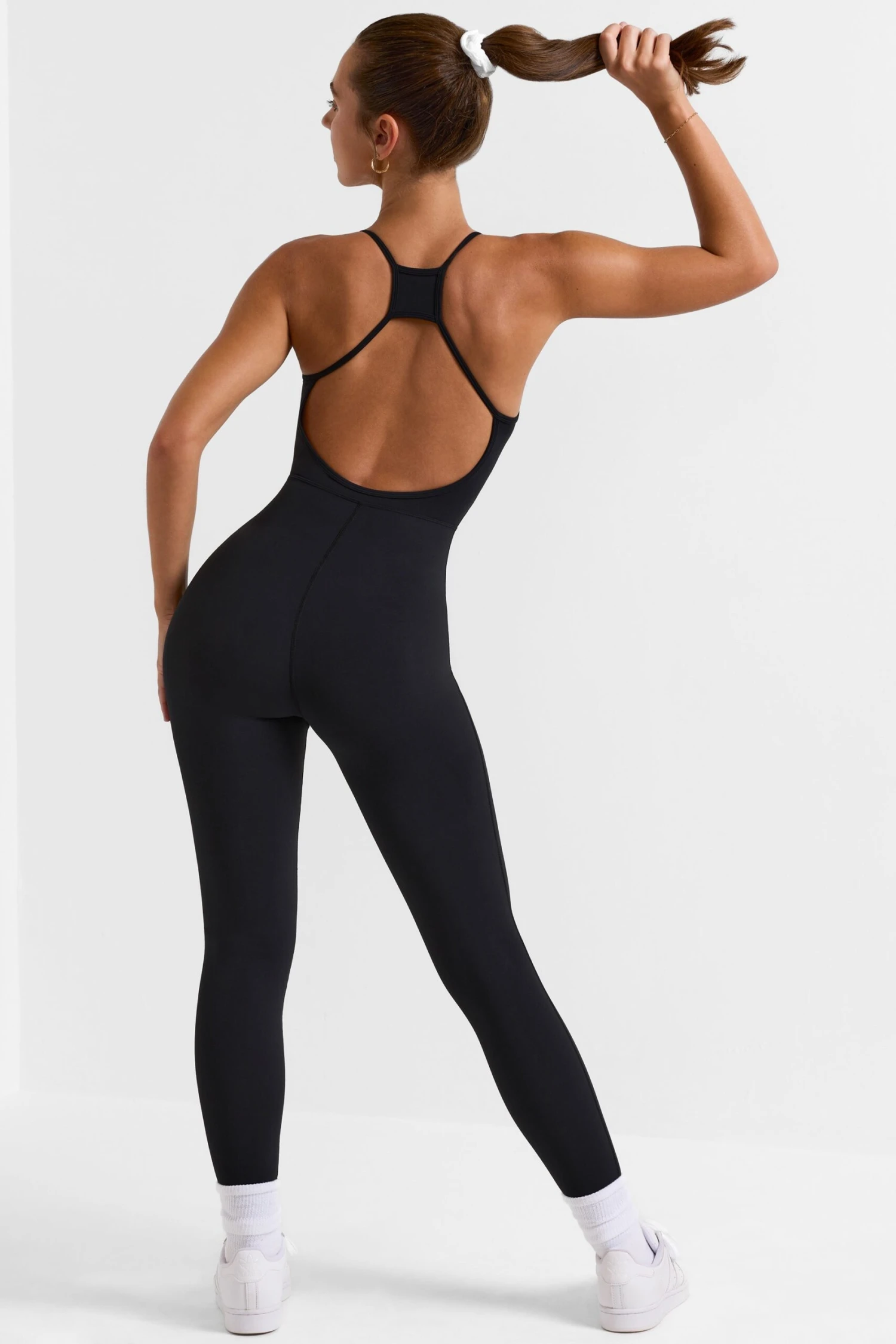 Ace - Open Back Full Length Unitard In Black - Image 3
