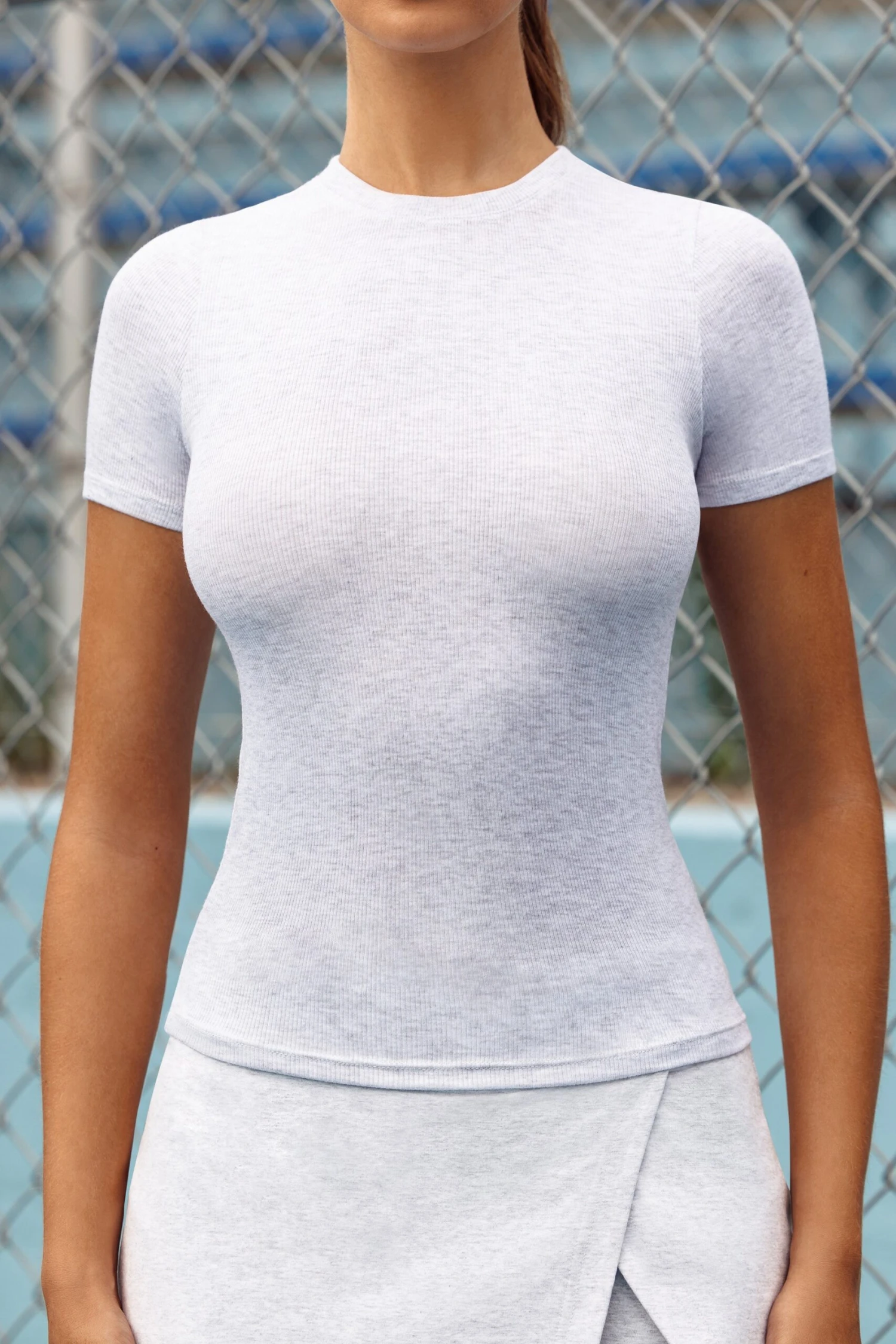 Bodywork - Short Sleeve Baby Tee In Marled Grey - Image 4