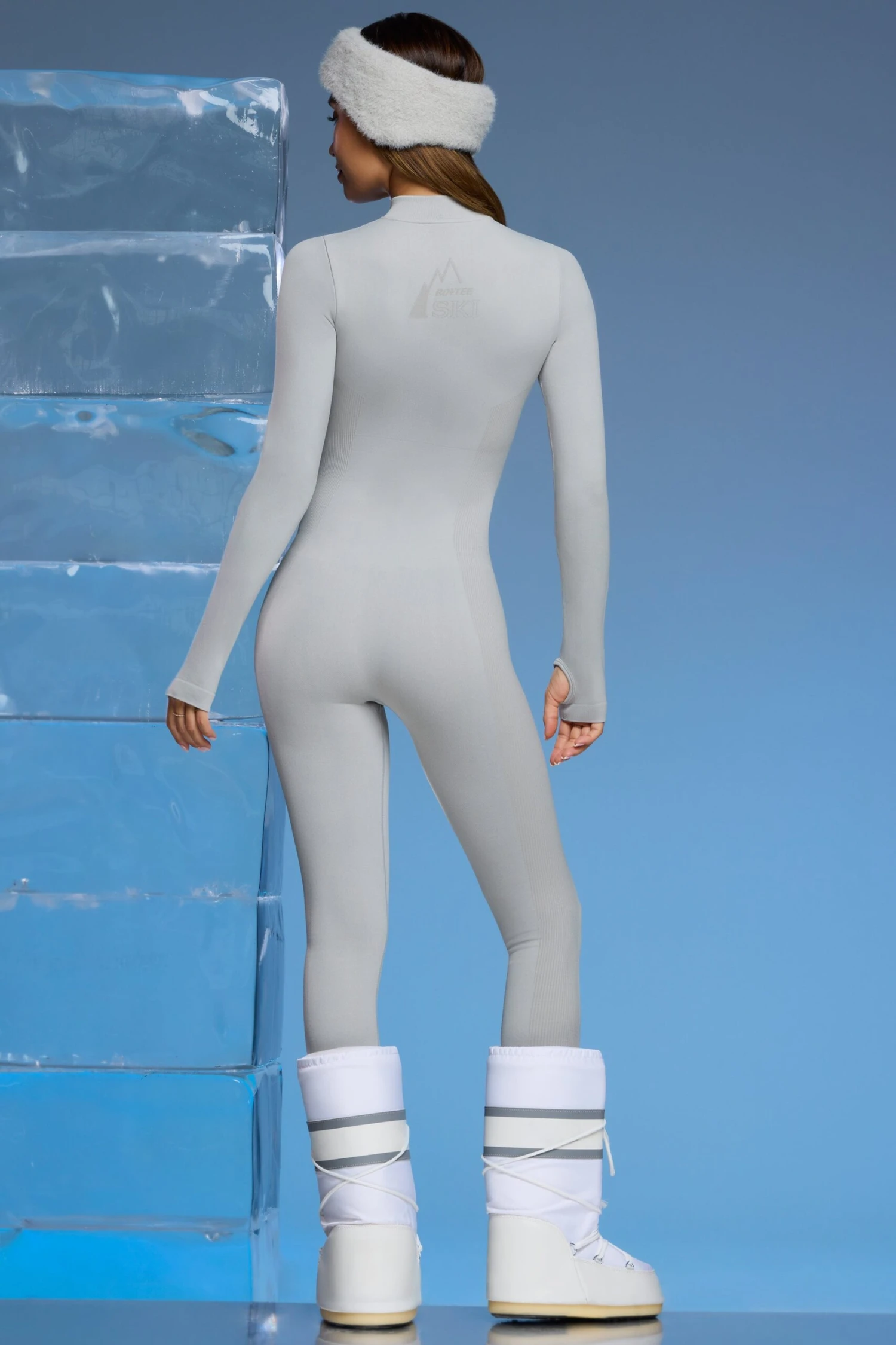 Chalet - Super Sculpt Base Layer Jumpsuit In Light Grey - Image 3